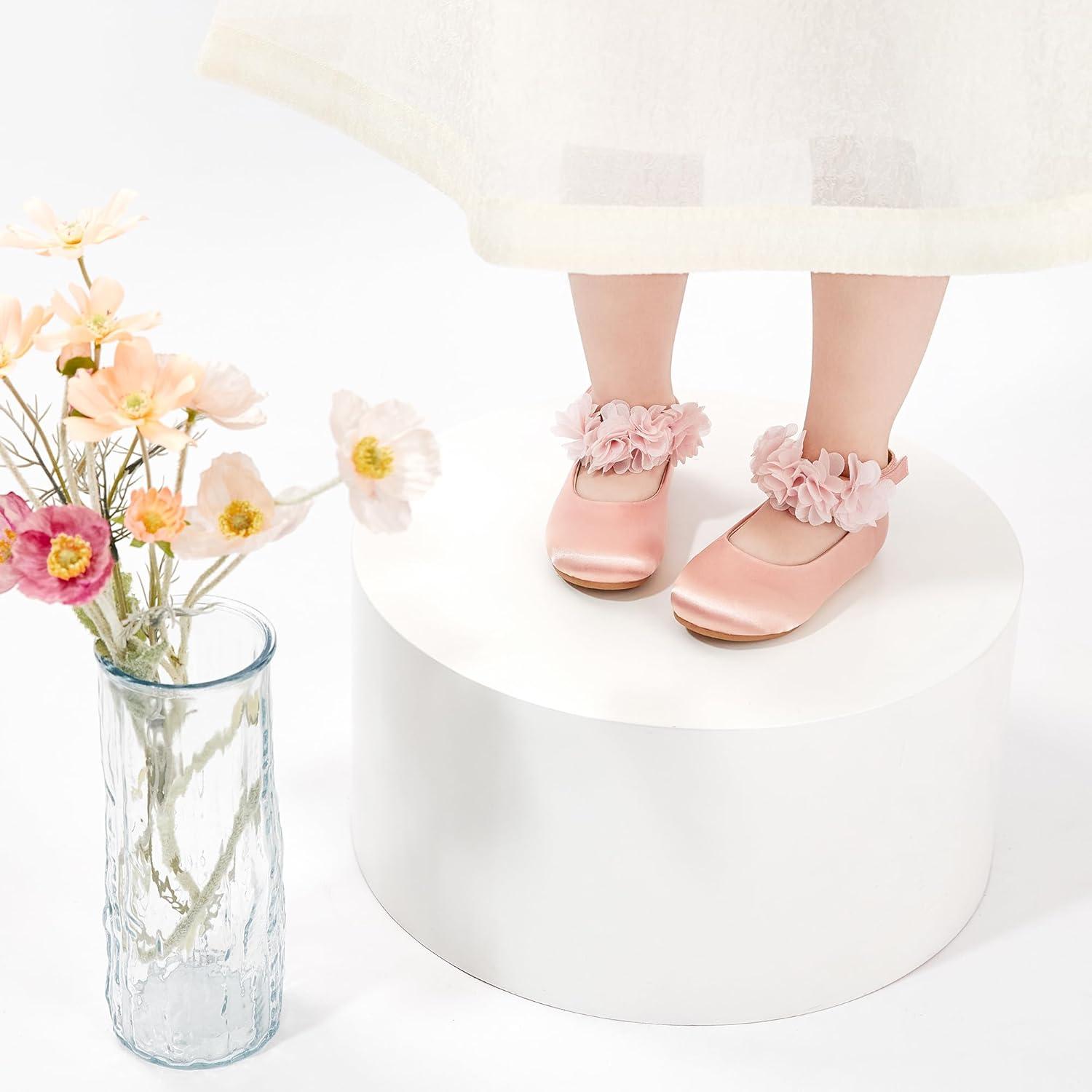 image:imageKolan Toddler Little Girls Mary Jane Ballet Flat Soft Lining Dress ShoesKf08 Pink