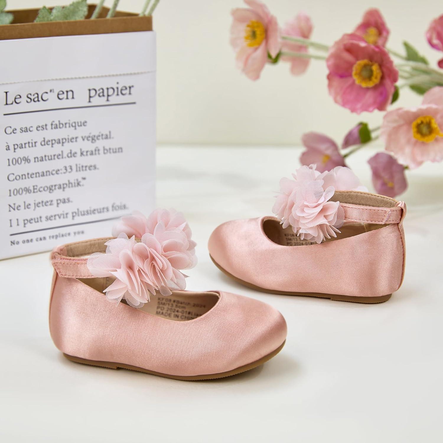 image:imageKolan Toddler Little Girls Mary Jane Ballet Flat Soft Lining Dress ShoesKf08 Pink