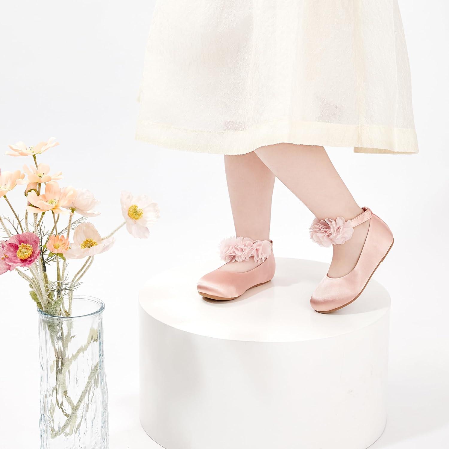 image:imageKolan Toddler Little Girls Mary Jane Ballet Flat Soft Lining Dress ShoesKf08 Pink