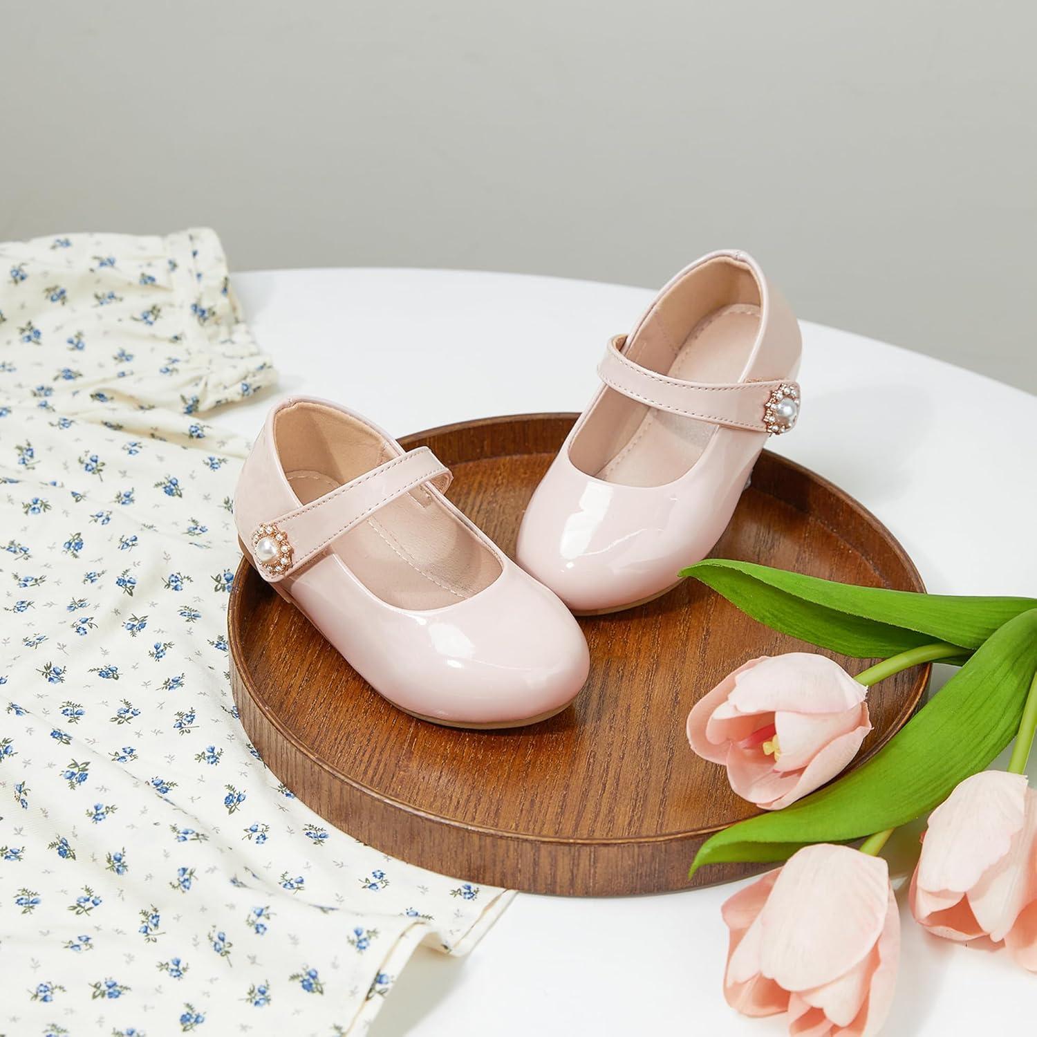 image:imageKolan Toddler Little Girls Mary Jane Ballet Flat Soft Lining Dress ShoesKf11pink