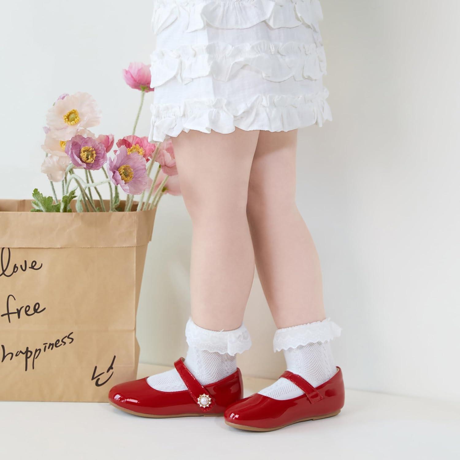 image:imageKolan Toddler Little Girls Mary Jane Ballet Flat Soft Lining Dress ShoesKf11red