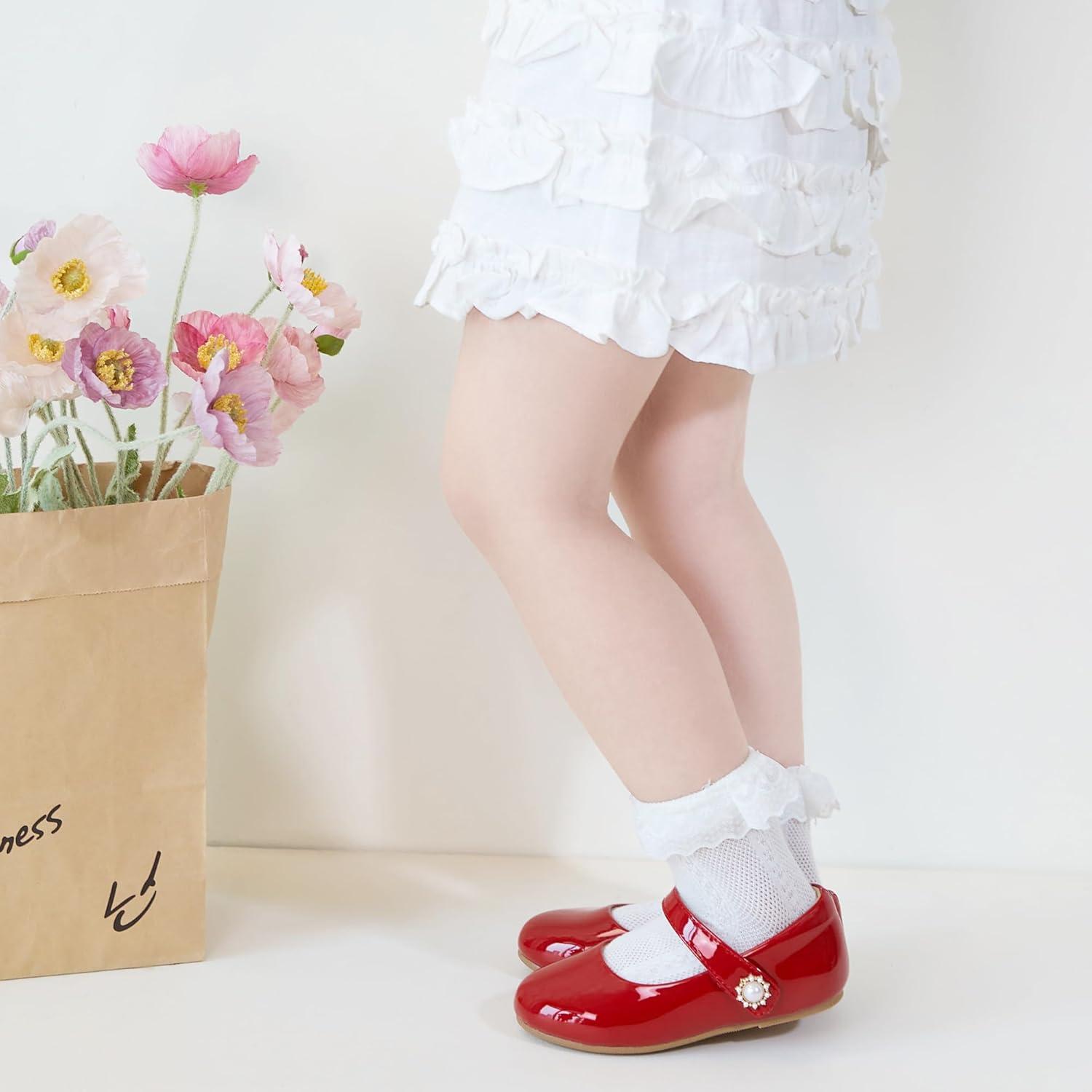 image:imageKolan Toddler Little Girls Mary Jane Ballet Flat Soft Lining Dress ShoesKf11red