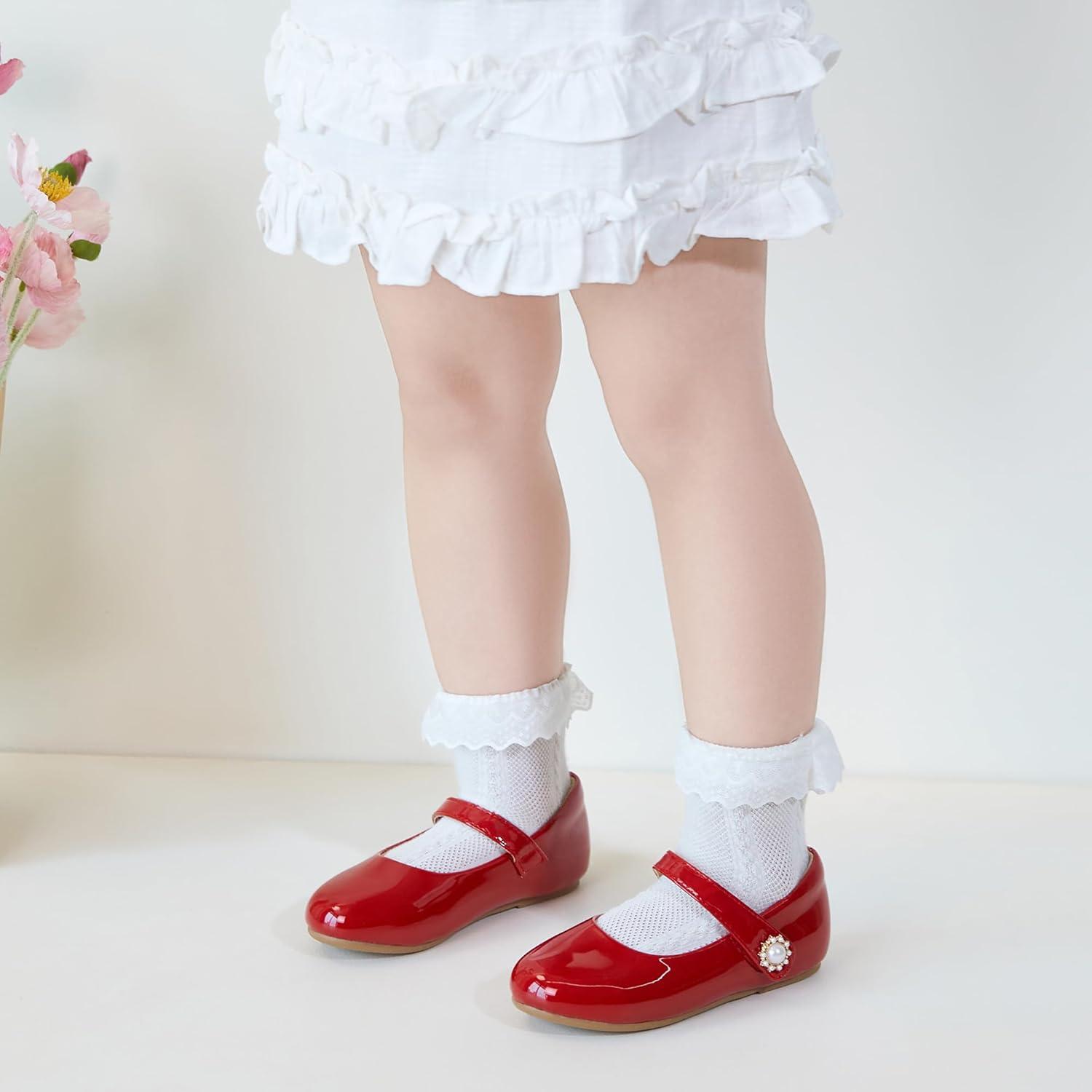 image:imageKolan Toddler Little Girls Mary Jane Ballet Flat Soft Lining Dress ShoesKf11red