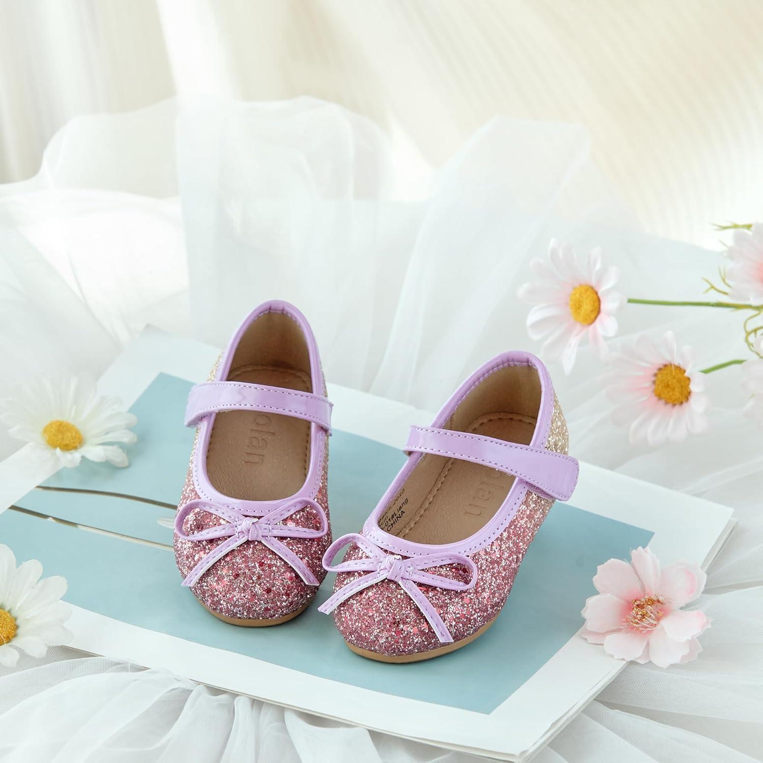 image:imageKolan Toddler Little Girls Mary Jane Ballet Flat Soft Lining Dress ShoesKf13purple