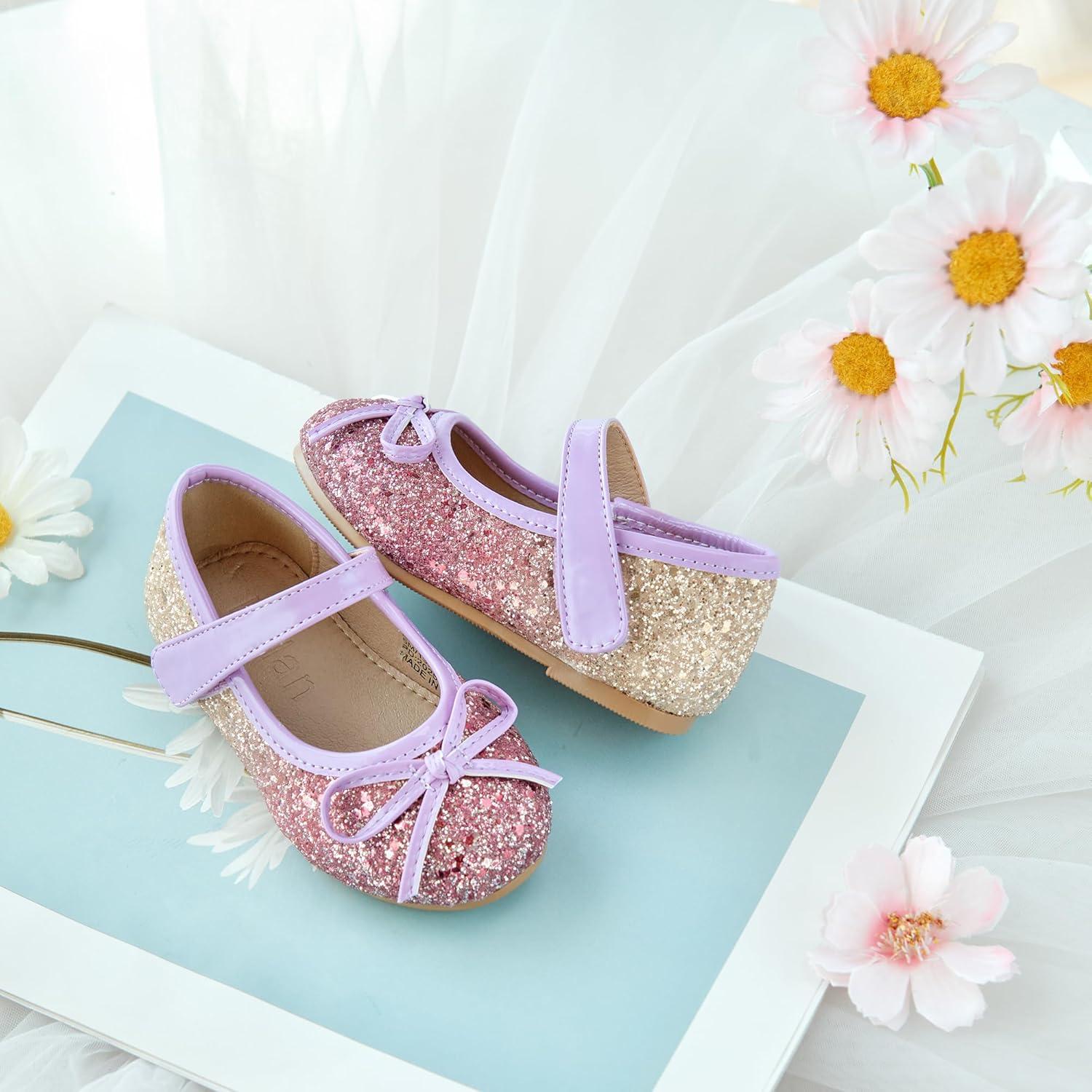 image:imageKolan Toddler Little Girls Mary Jane Ballet Flat Soft Lining Dress ShoesKf13purple
