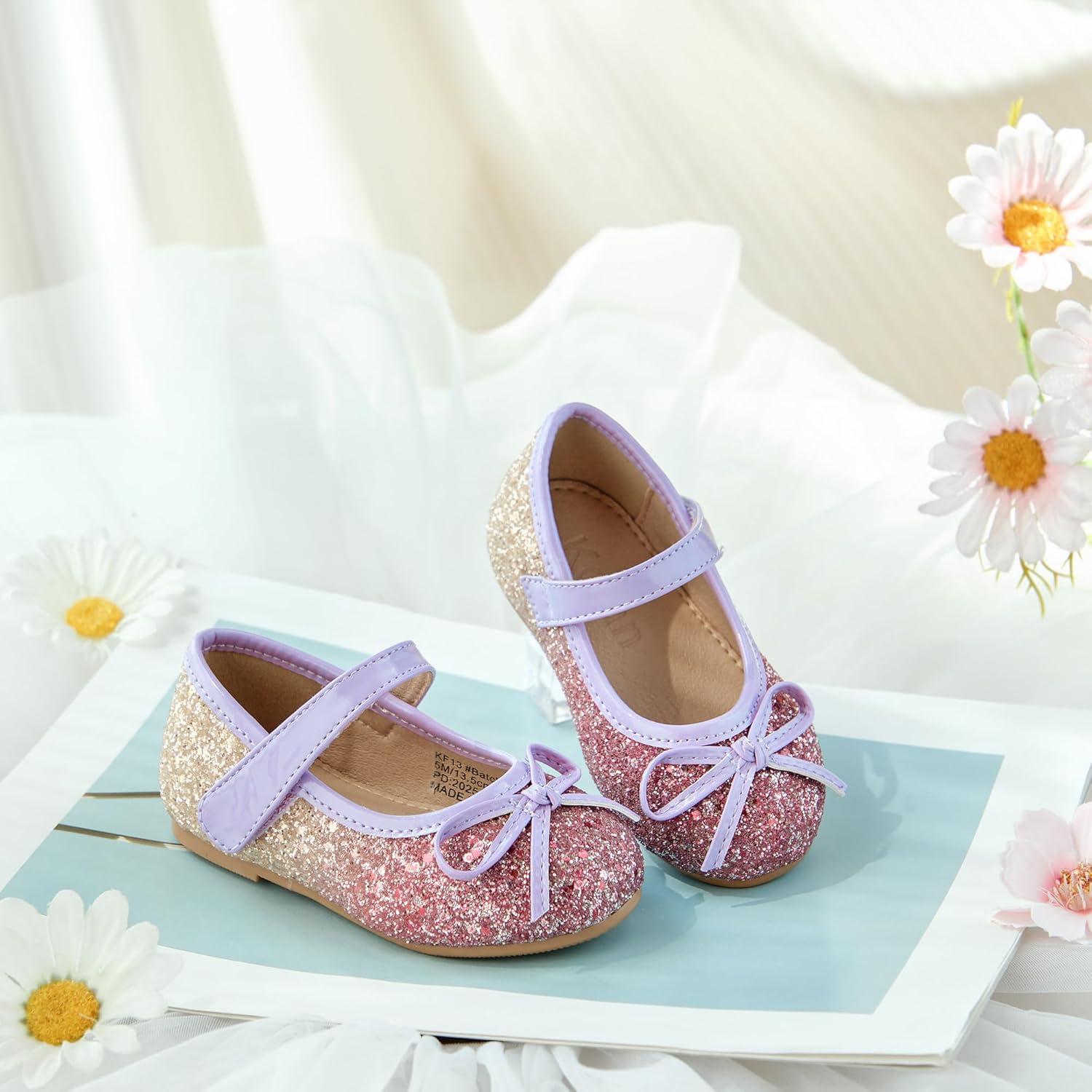 image:imageKolan Toddler Little Girls Mary Jane Ballet Flat Soft Lining Dress ShoesKf13purple