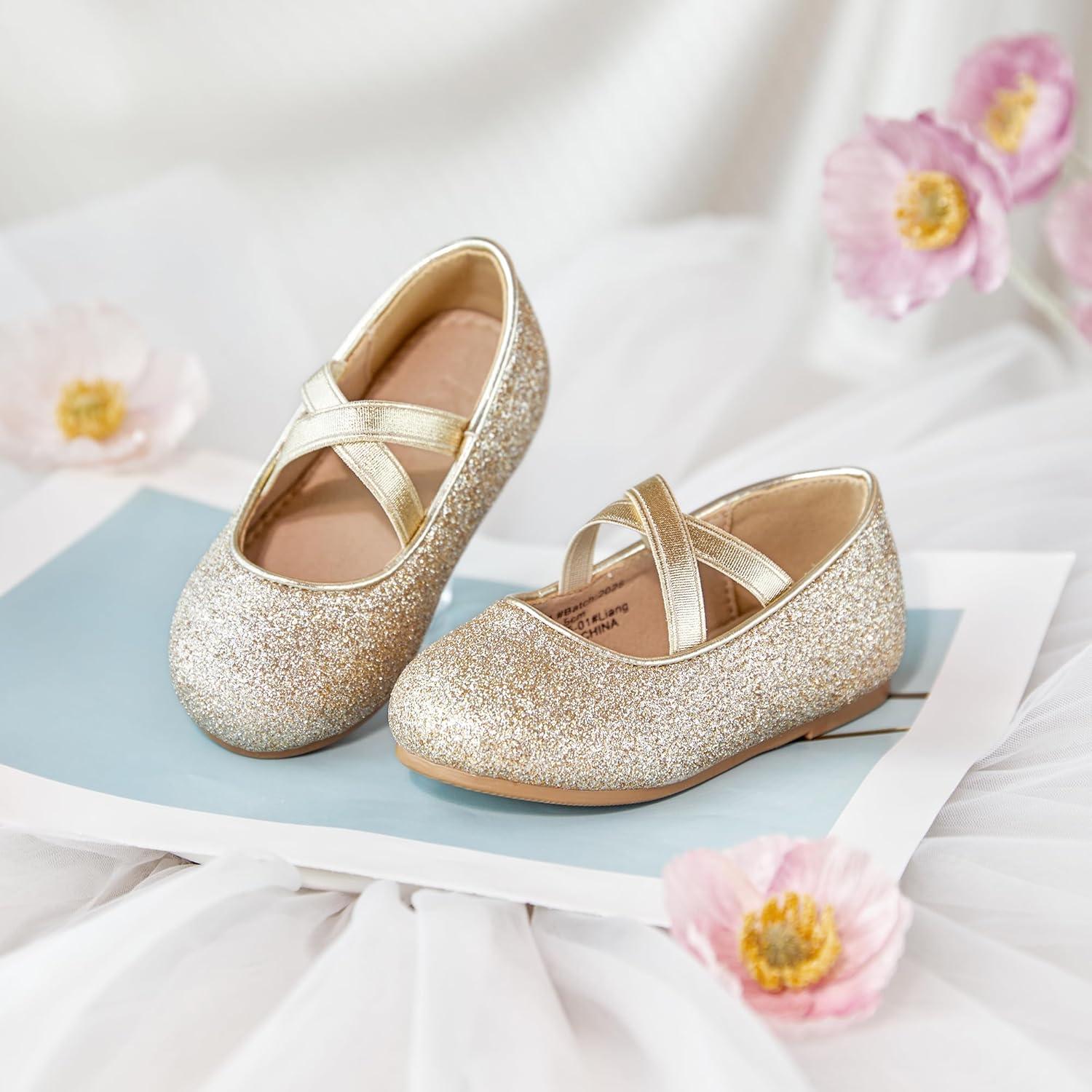 image:imageKolan Toddler Little Girls Mary Jane Ballet Flat Soft Lining Dress ShoesKf14gold