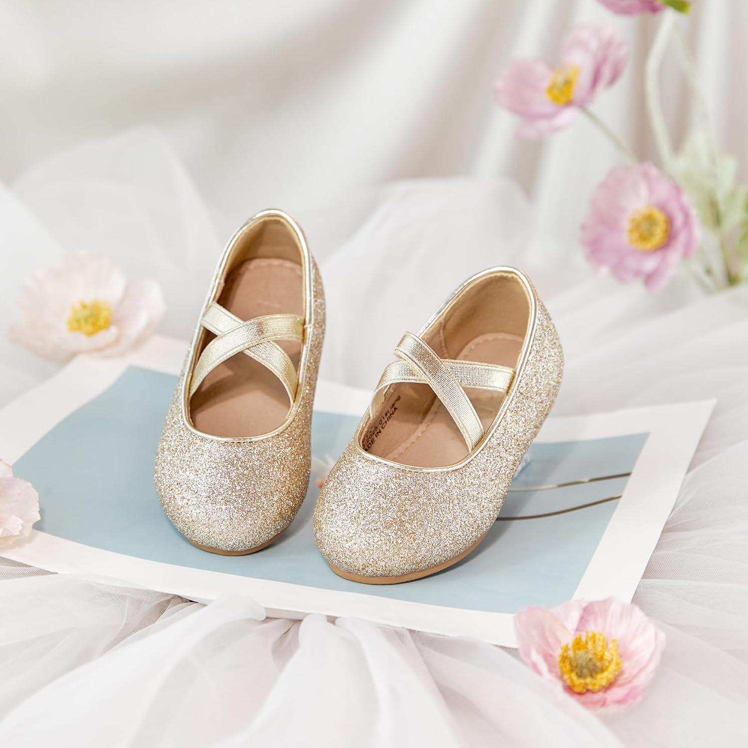 image:imageKolan Toddler Little Girls Mary Jane Ballet Flat Soft Lining Dress ShoesKf14gold