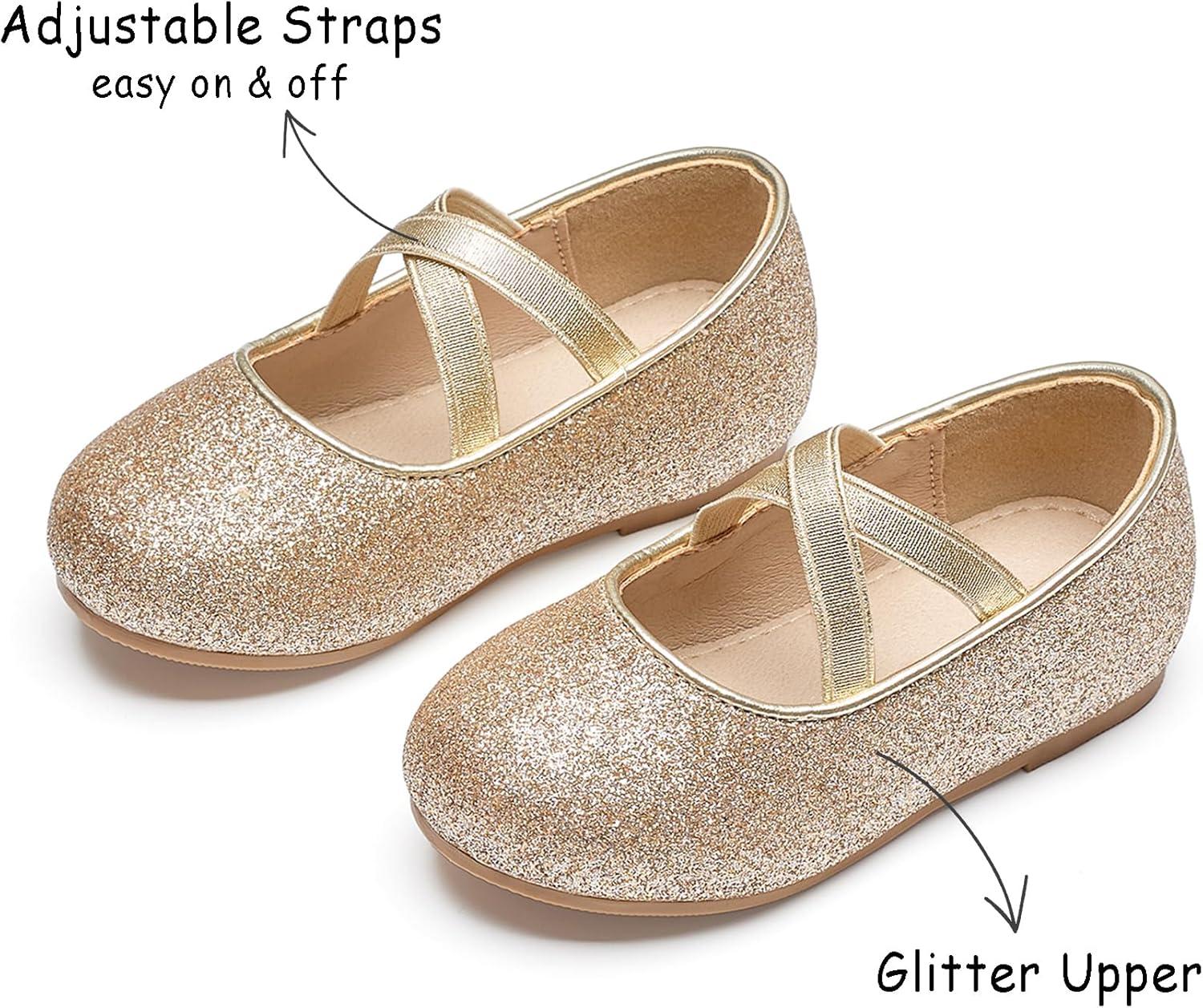 image:imageKolan Toddler Little Girls Mary Jane Ballet Flat Soft Lining Dress ShoesKf14gold