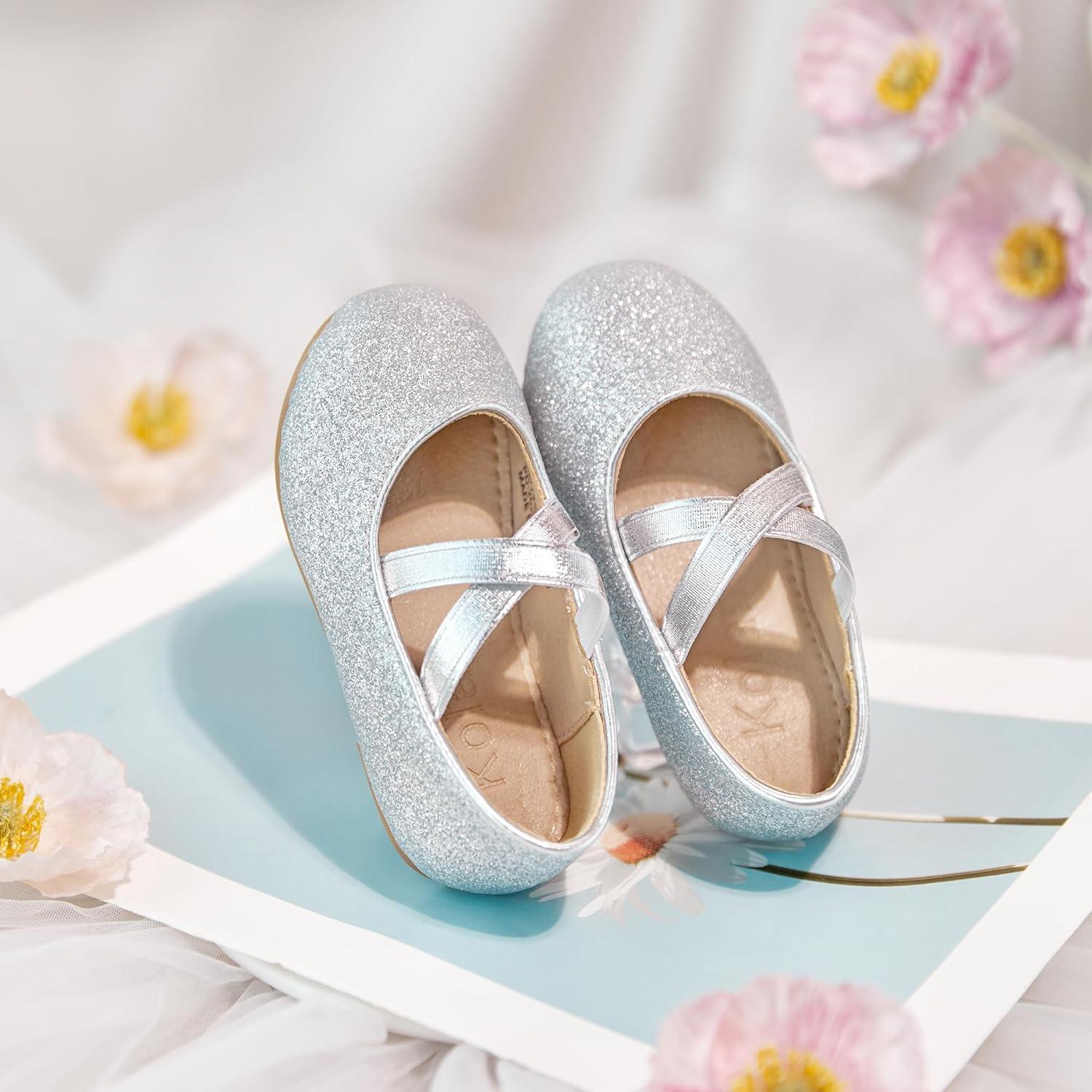 image:imageKolan Toddler Little Girls Mary Jane Ballet Flat Soft Lining Dress ShoesKf14silver
