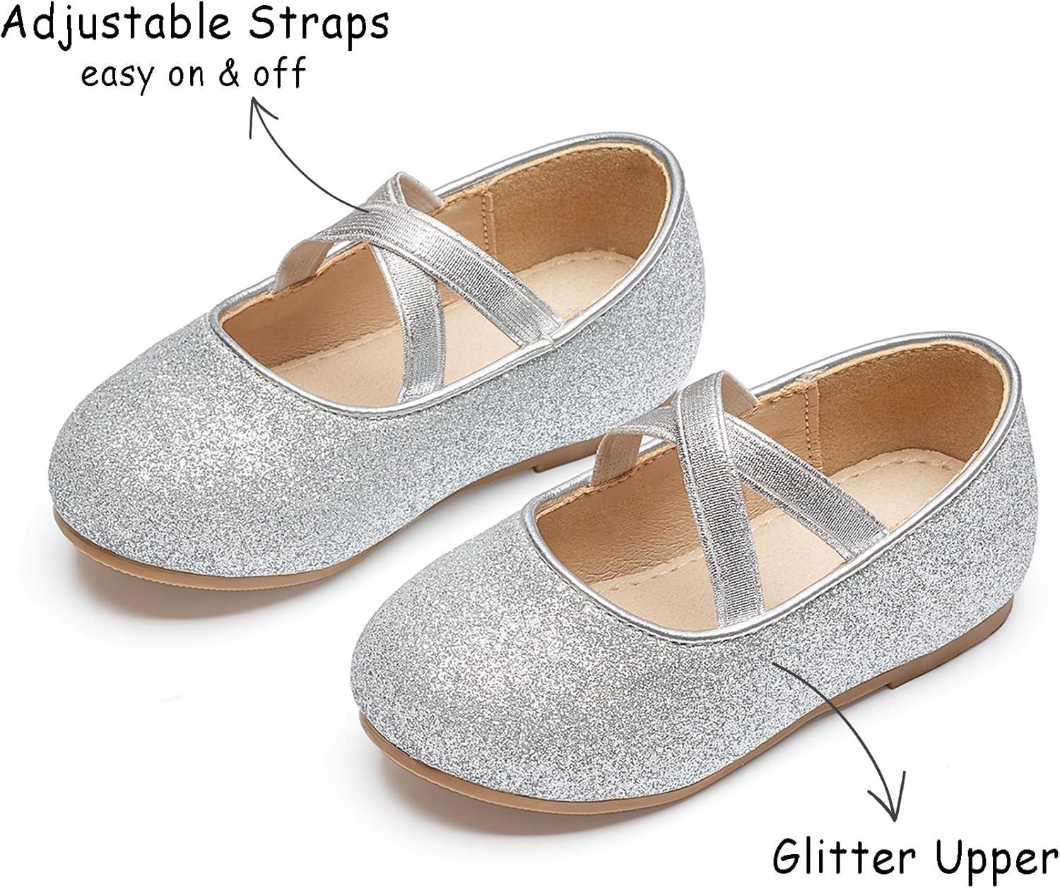 image:imageKolan Toddler Little Girls Mary Jane Ballet Flat Soft Lining Dress ShoesKf14silver