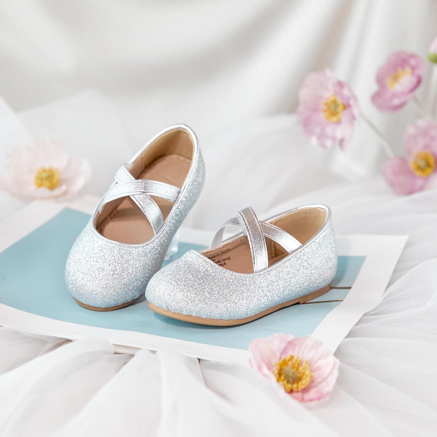 image:imageKolan Toddler Little Girls Mary Jane Ballet Flat Soft Lining Dress ShoesKf14silver