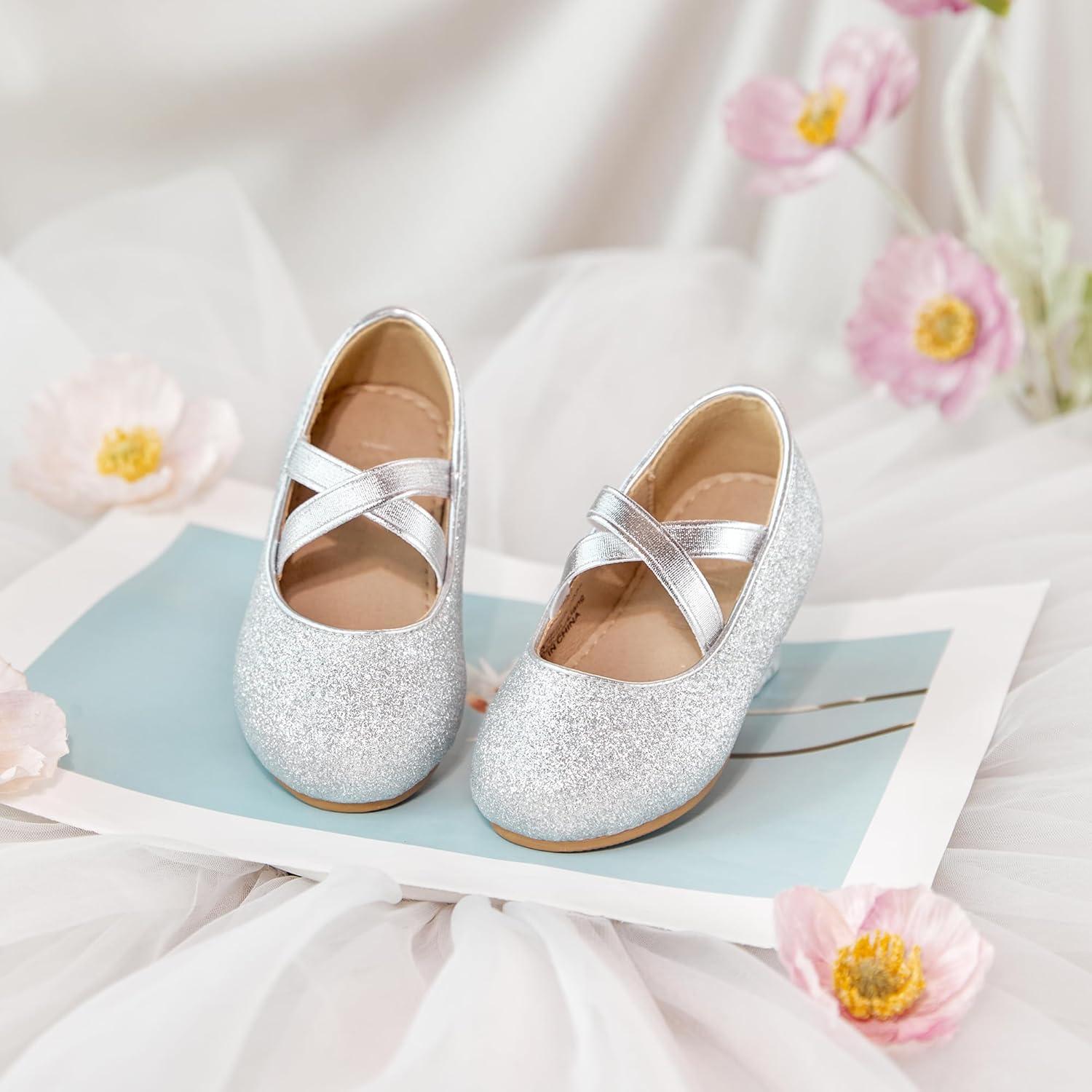 image:imageKolan Toddler Little Girls Mary Jane Ballet Flat Soft Lining Dress ShoesKf14silver