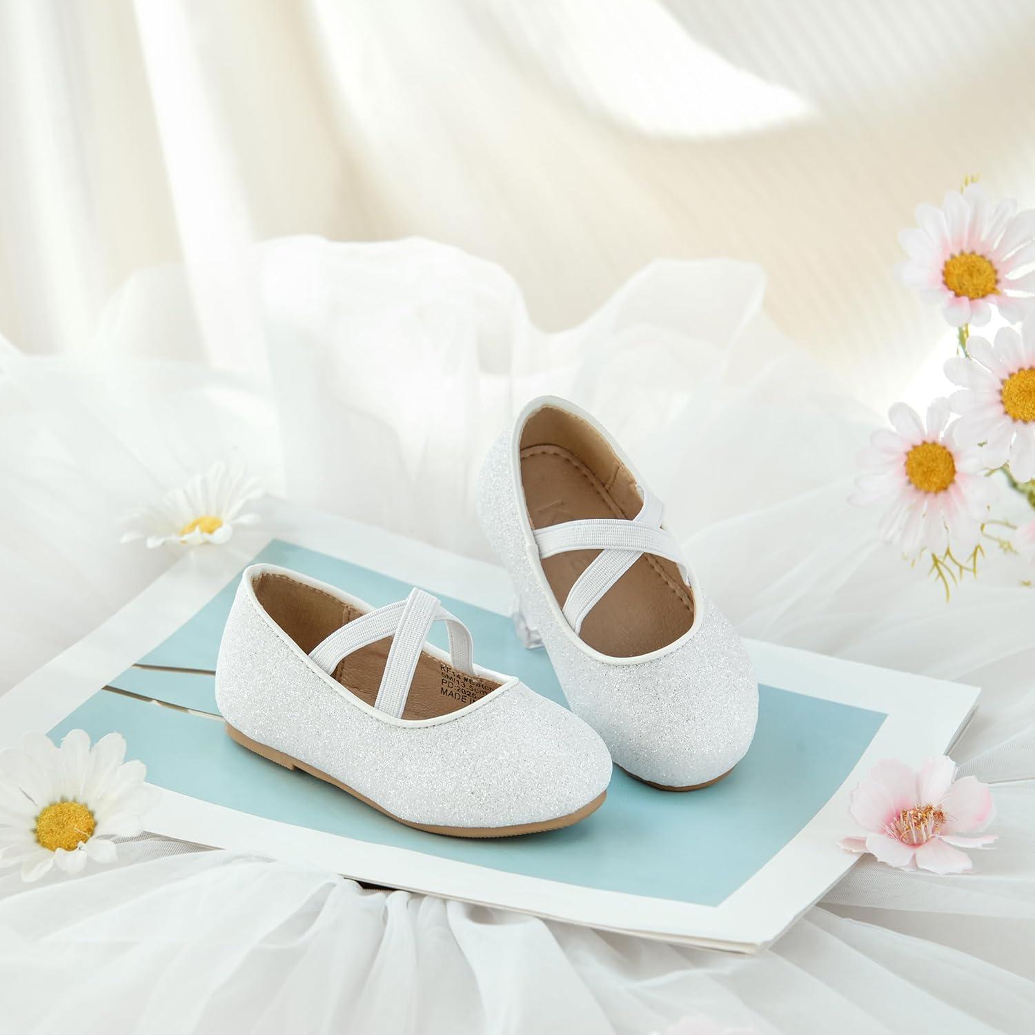 image:imageKolan Toddler Little Girls Mary Jane Ballet Flat Soft Lining Dress ShoesKf14white