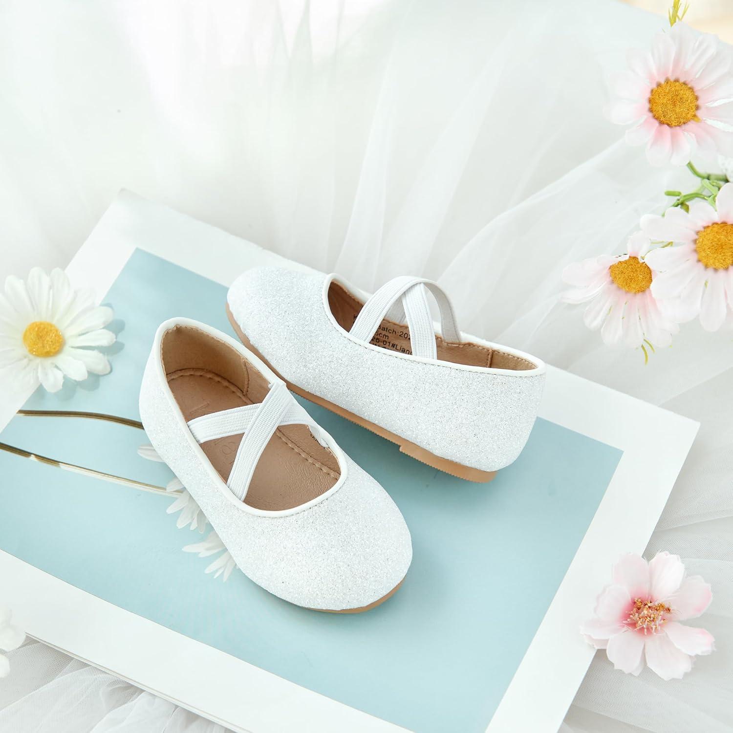 image:imageKolan Toddler Little Girls Mary Jane Ballet Flat Soft Lining Dress ShoesKf14white