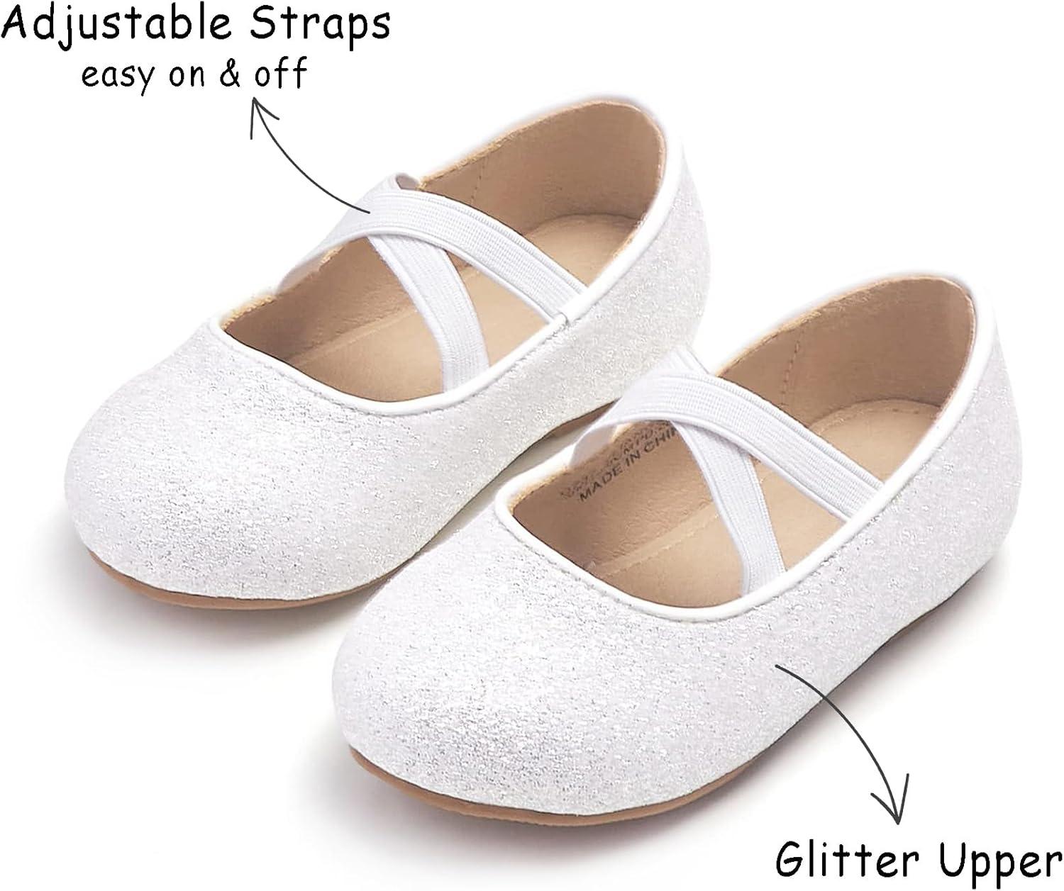 image:imageKolan Toddler Little Girls Mary Jane Ballet Flat Soft Lining Dress ShoesKf14white