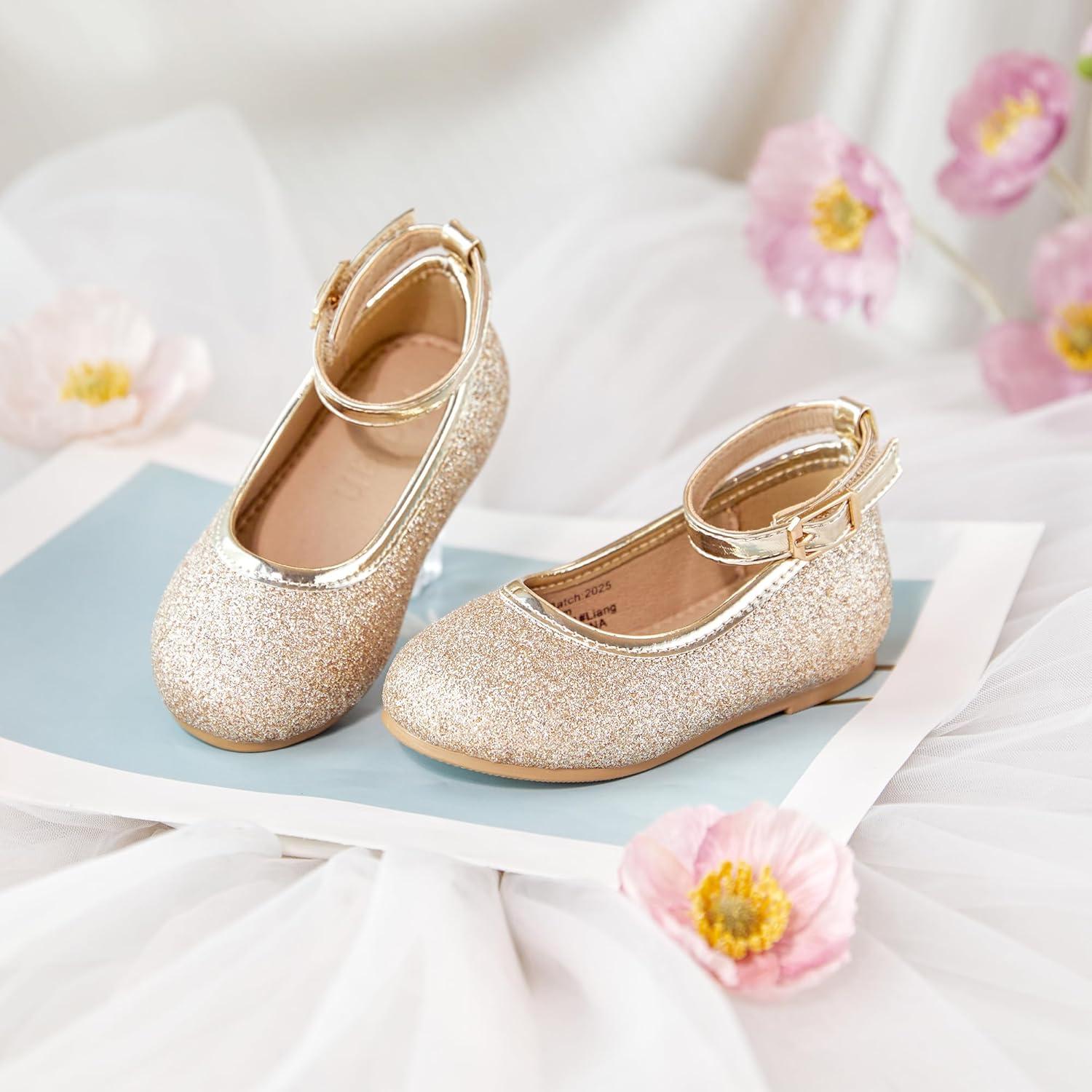 image:imageKolan Toddler Little Girls Mary Jane Ballet Flat Soft Lining Dress ShoesKf15gold