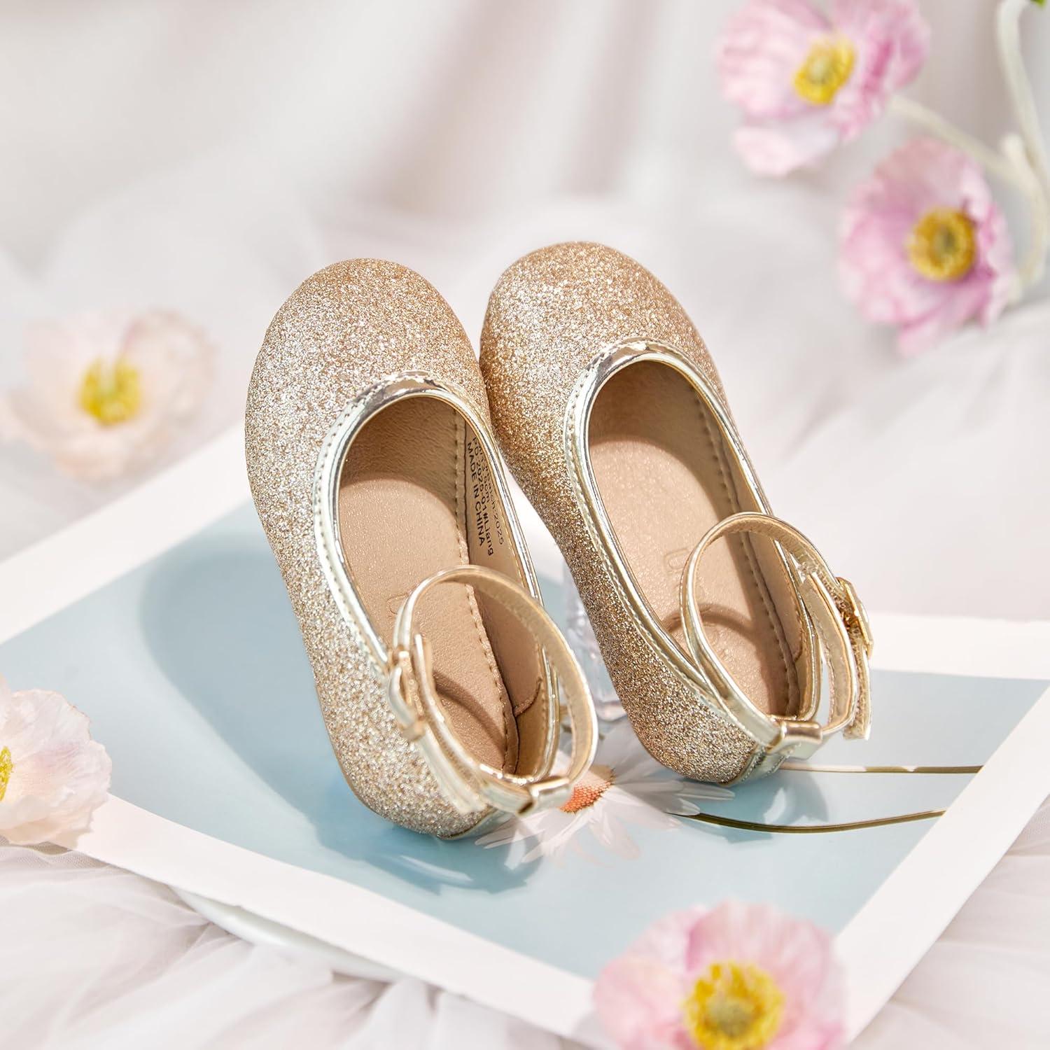 image:imageKolan Toddler Little Girls Mary Jane Ballet Flat Soft Lining Dress ShoesKf15gold