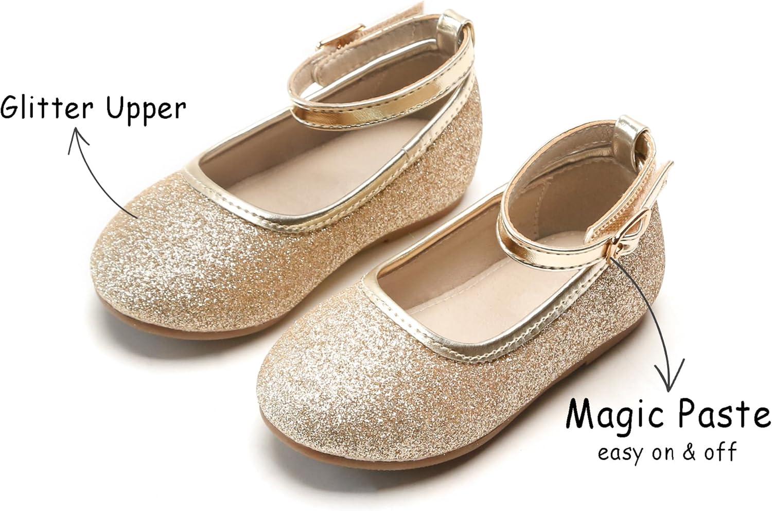 image:imageKolan Toddler Little Girls Mary Jane Ballet Flat Soft Lining Dress ShoesKf15gold