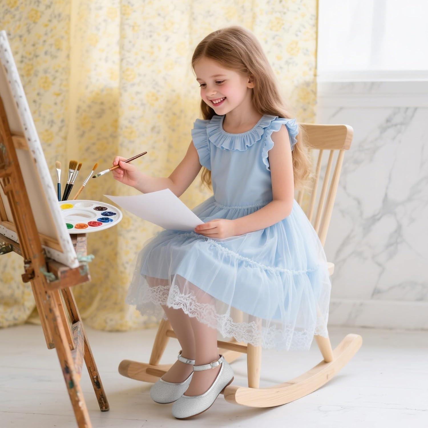 image:imageKolan Toddler Little Girls Mary Jane Ballet Flat Soft Lining Dress ShoesKf15silver