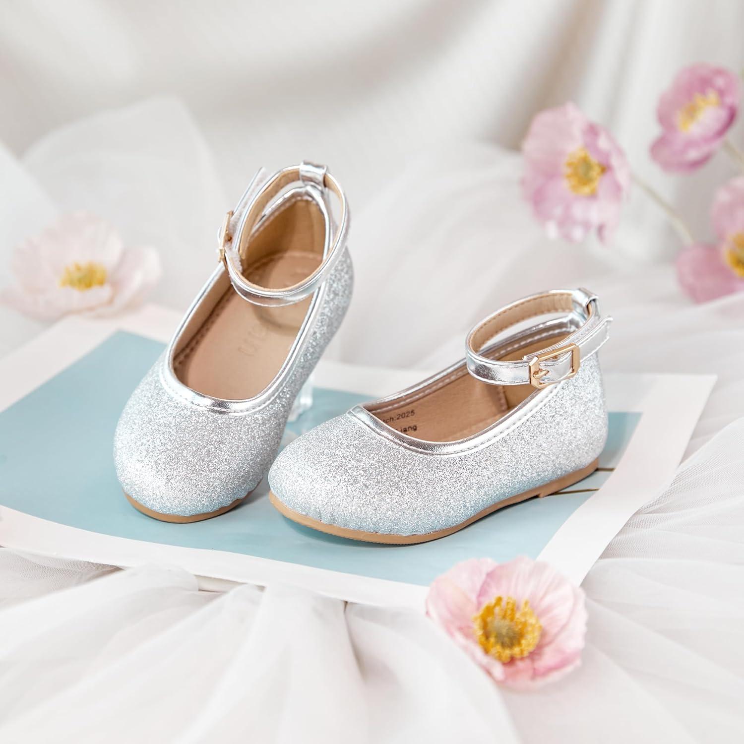 image:imageKolan Toddler Little Girls Mary Jane Ballet Flat Soft Lining Dress ShoesKf15silver