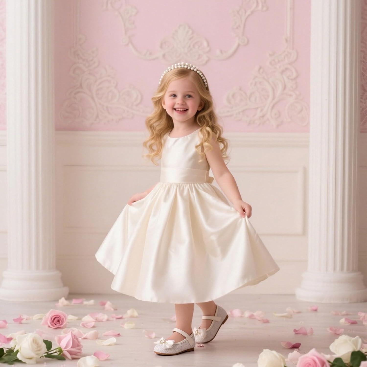 image:imageKolan Toddler Little Girls Mary Jane Ballet Flat Soft Lining Dress ShoesKf19white