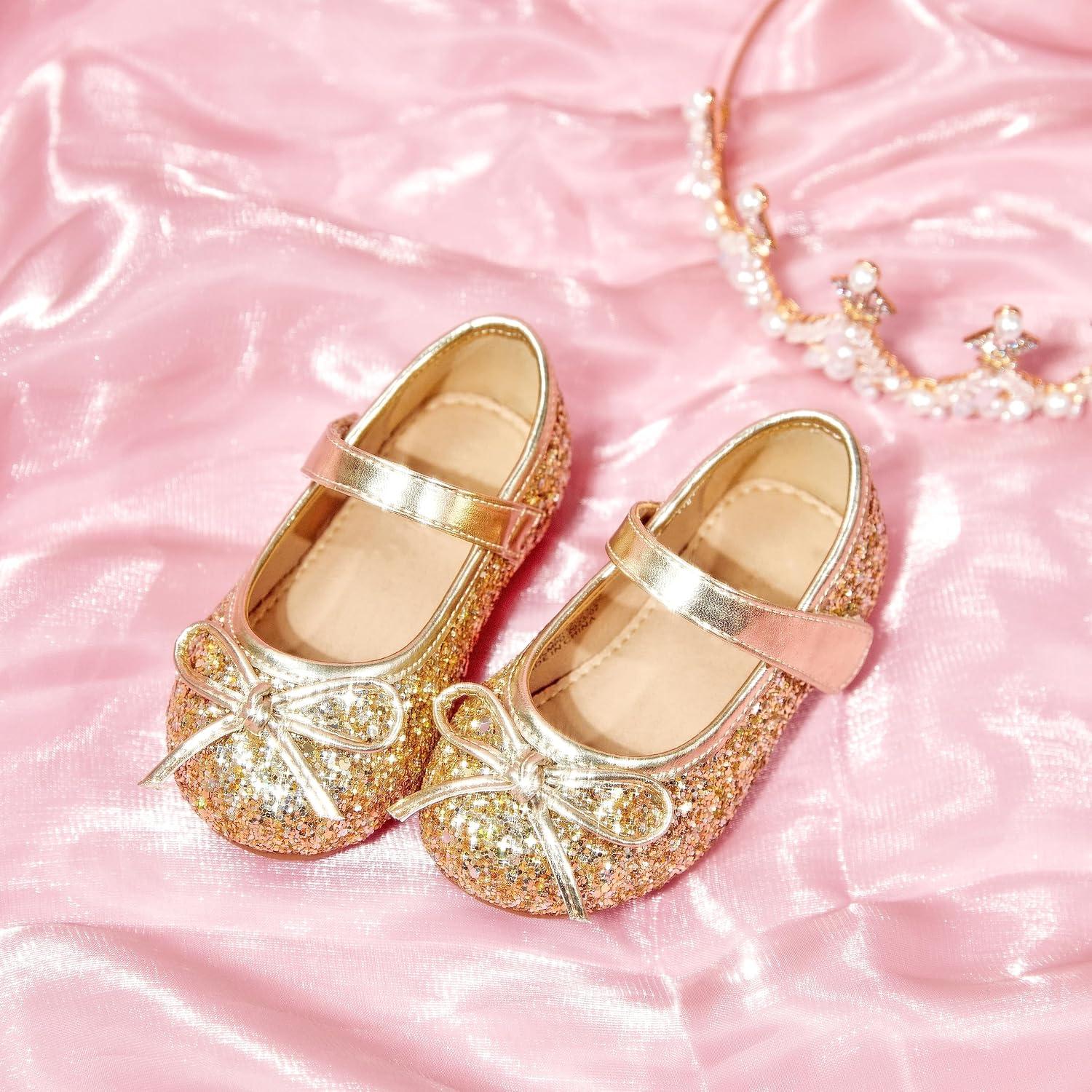 image:imageKolan Toddler Little Girls Mary Jane Ballet Flat Soft Lining Dress ShoesKf701gold