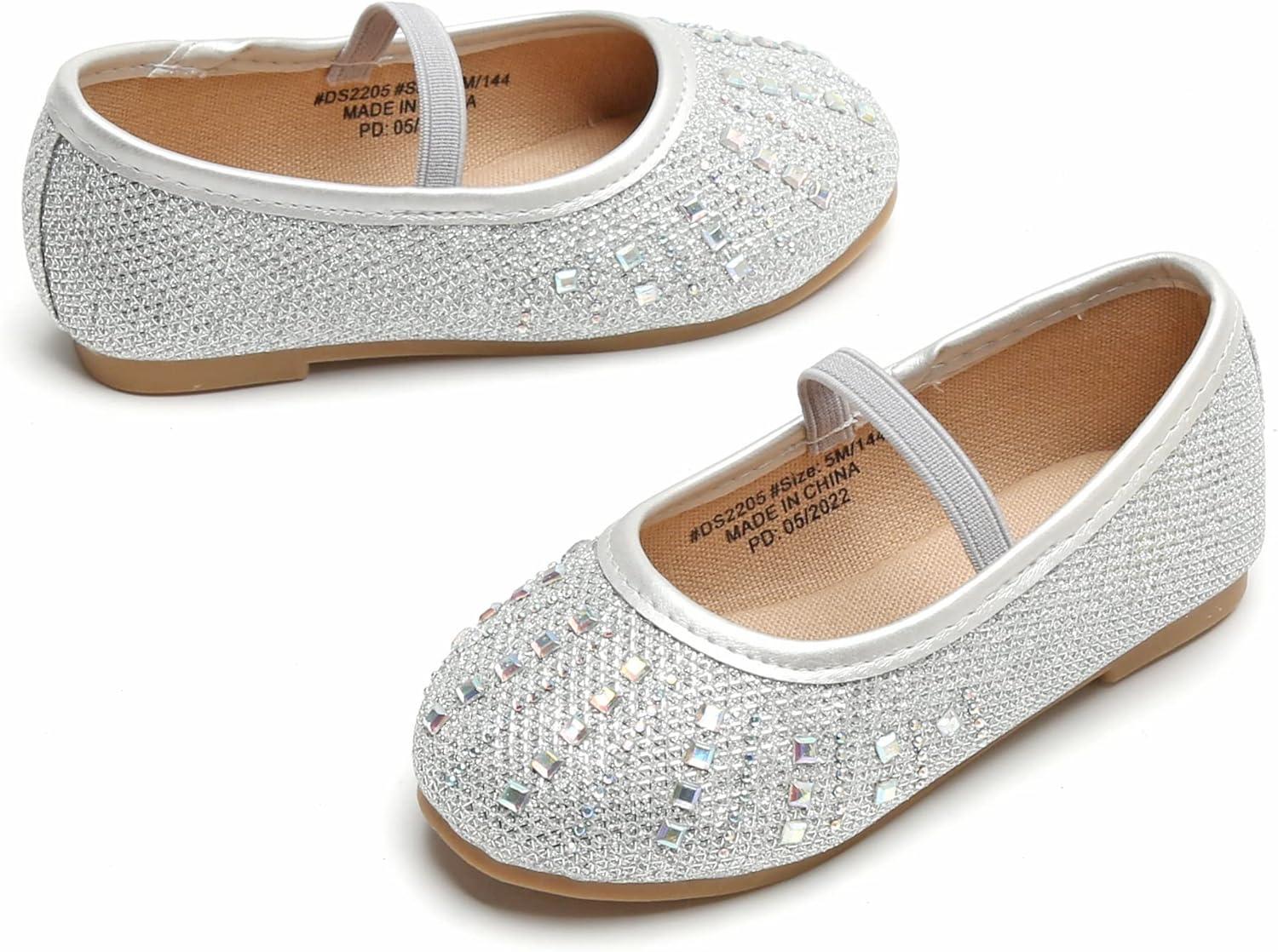 image:imageKolan Toddler Little Girls Mary Jane Ballet Flat Soft Lining Dress ShoesKh22silver