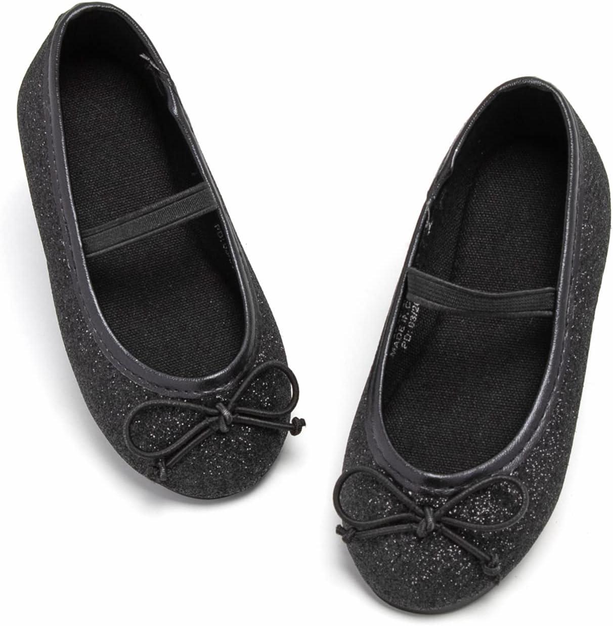 image:imageKolan Toddler Little Girls Mary Jane Ballet Flat Soft Lining Dress ShoesKh23black