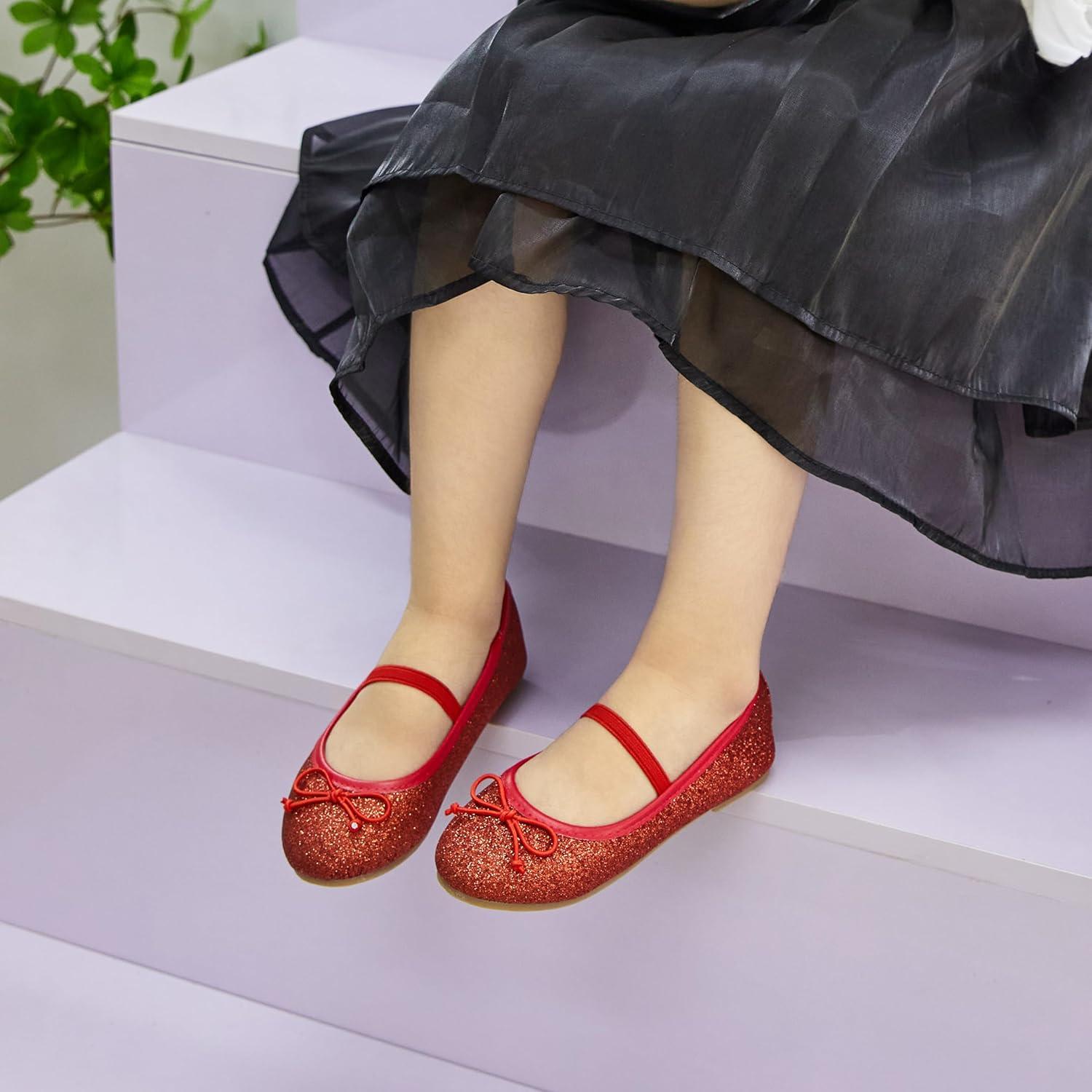 image:imageKolan Toddler Little Girls Mary Jane Ballet Flat Soft Lining Dress ShoesKh23red