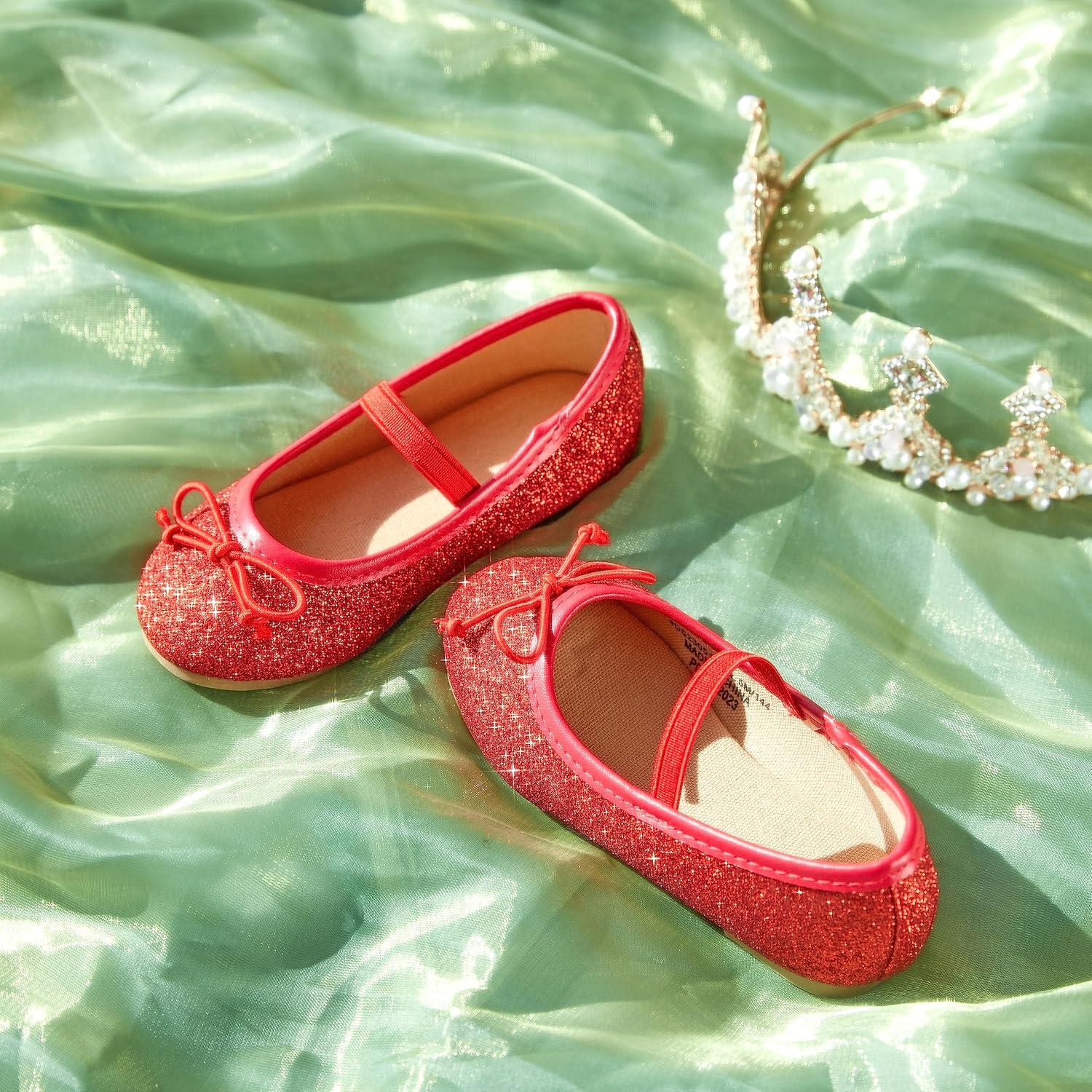 image:imageKolan Toddler Little Girls Mary Jane Ballet Flat Soft Lining Dress ShoesKh23red