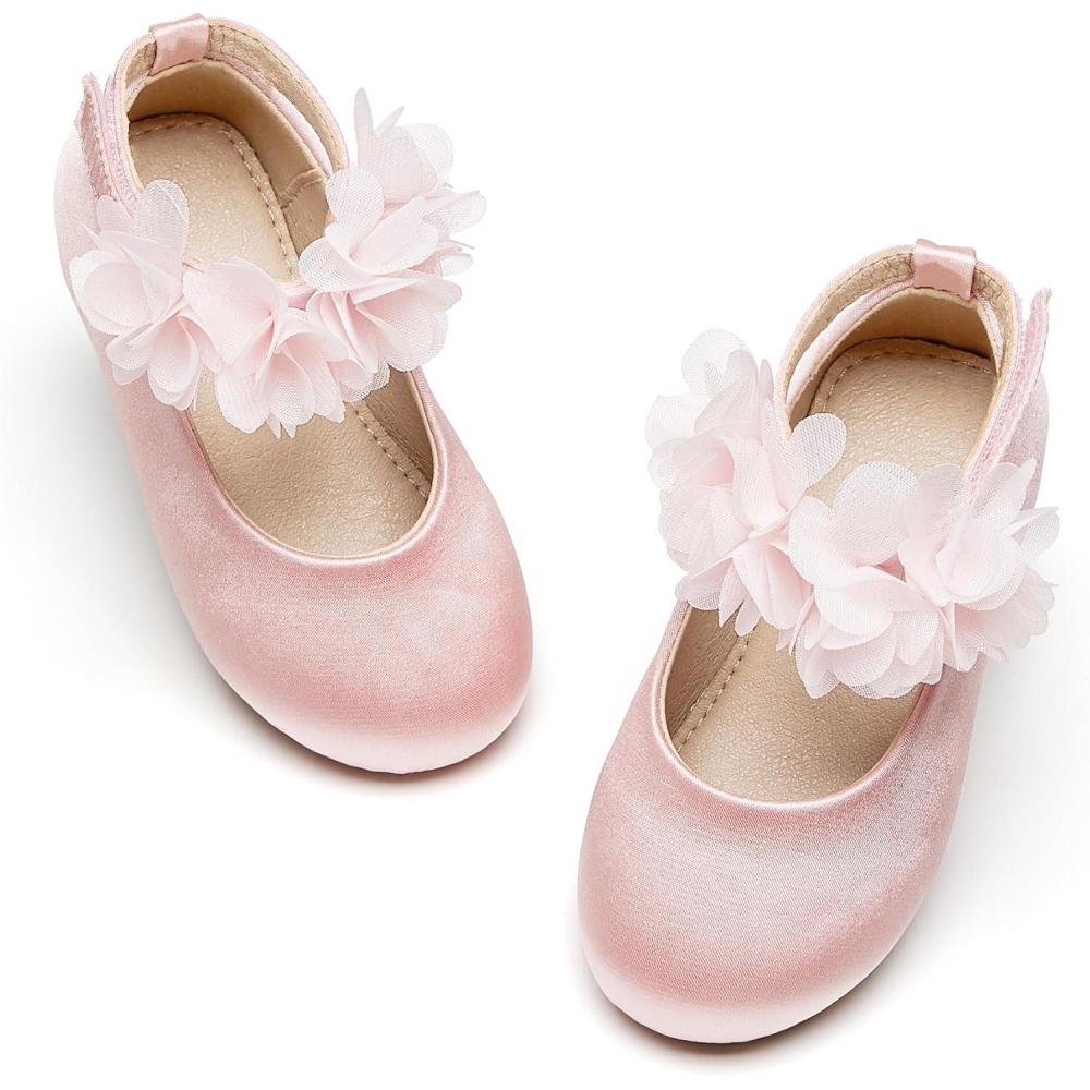 image:imageKolan Toddler Little Girls Mary Jane Ballet Flat Soft Lining Dress ShoesKf08 Pink