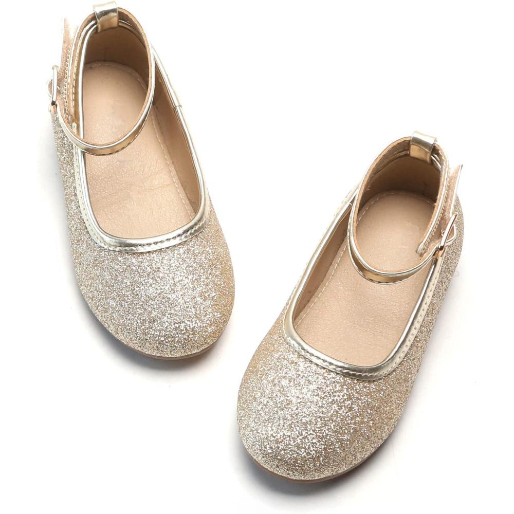 image:imageKolan Toddler Little Girls Mary Jane Ballet Flat Soft Lining Dress ShoesKf15gold