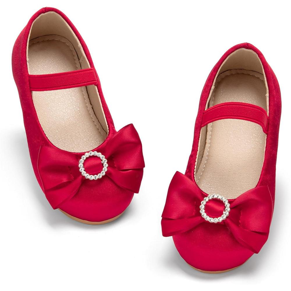 image:imageKolan Toddler Little Girls Mary Jane Ballet Flat Soft Lining Dress ShoesKf17red