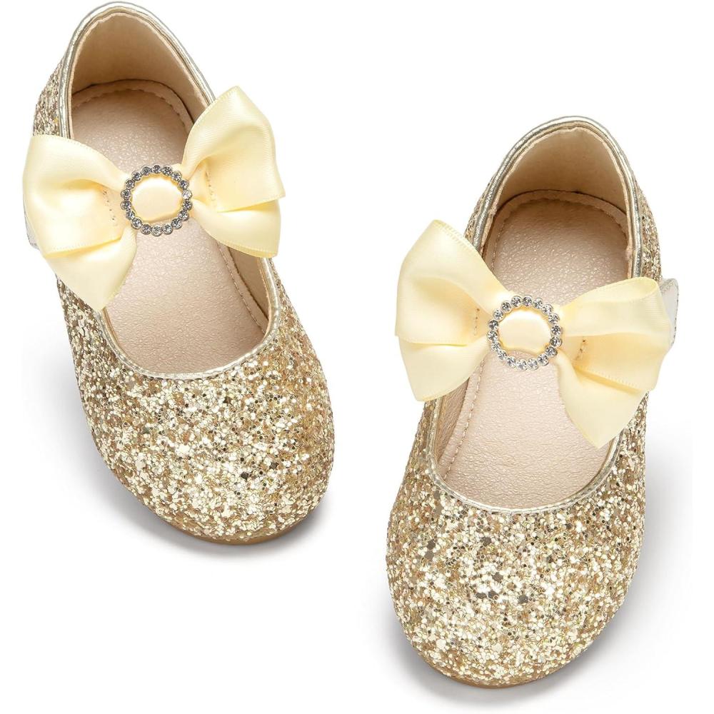 image:imageKolan Toddler Little Girls Mary Jane Ballet Flat Soft Lining Dress ShoesKf18gold