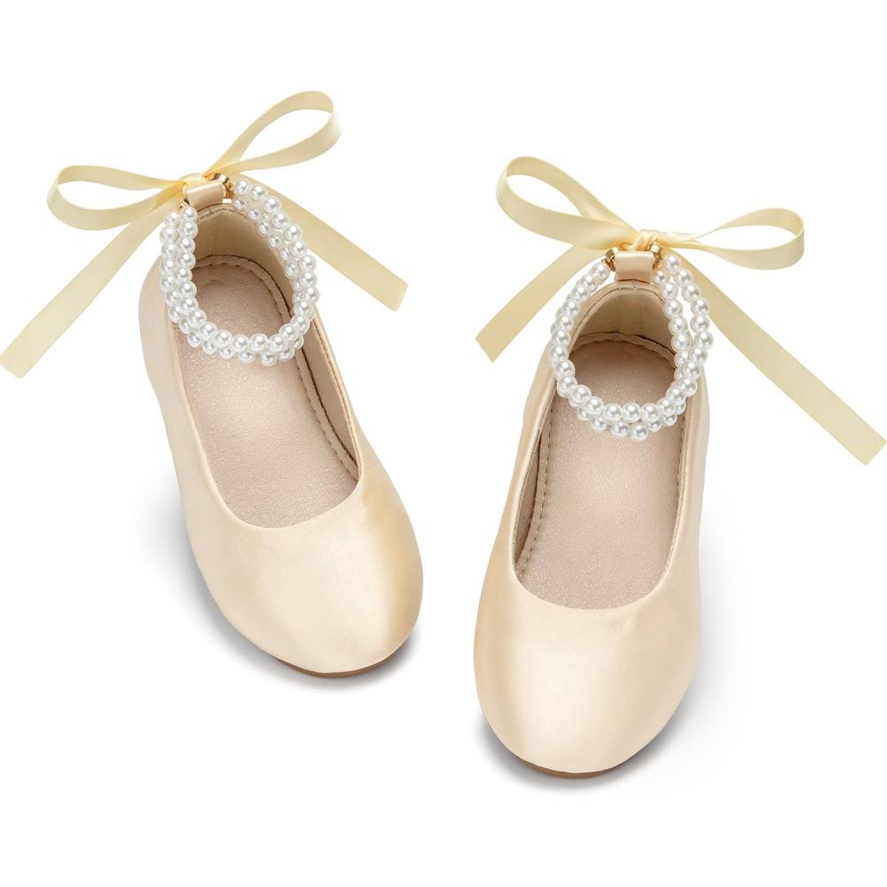 image:imageKolan Toddler Little Girls Mary Jane Ballet Flat Soft Lining Dress ShoesKf20yellow
