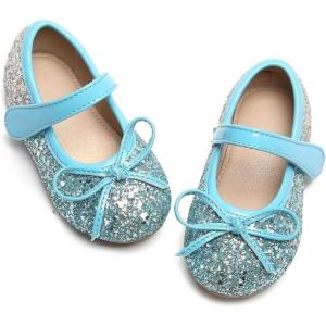 Kolan Toddler Little Girls Mary Jane Ballet Flat Soft Lining Dress Shoes(Kf13-green)
