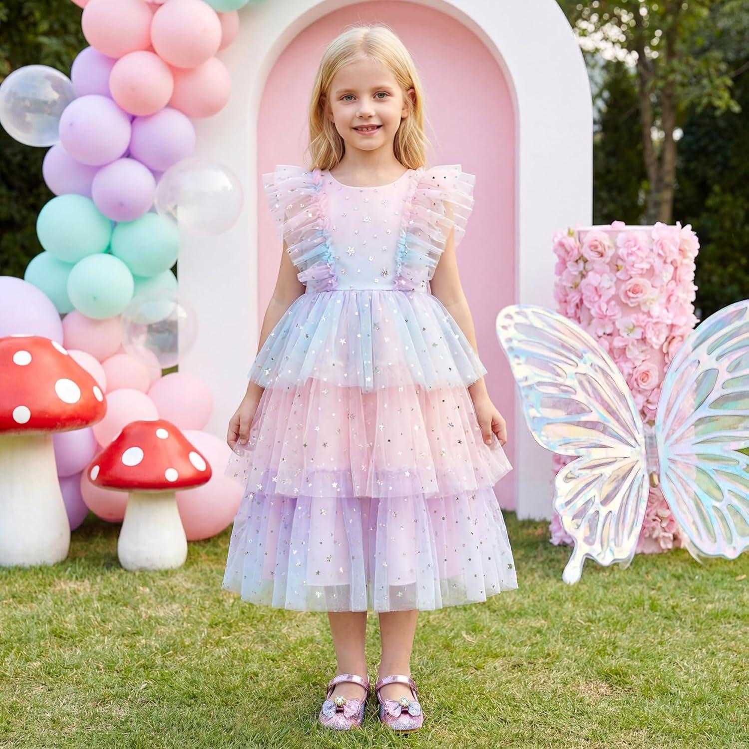 image:imageFurdeour Girls Dress Shoes Mary Jane Wedding Flower Bridesmaids Heels Glitter Princess Shoes for Kids ToddlerLilac