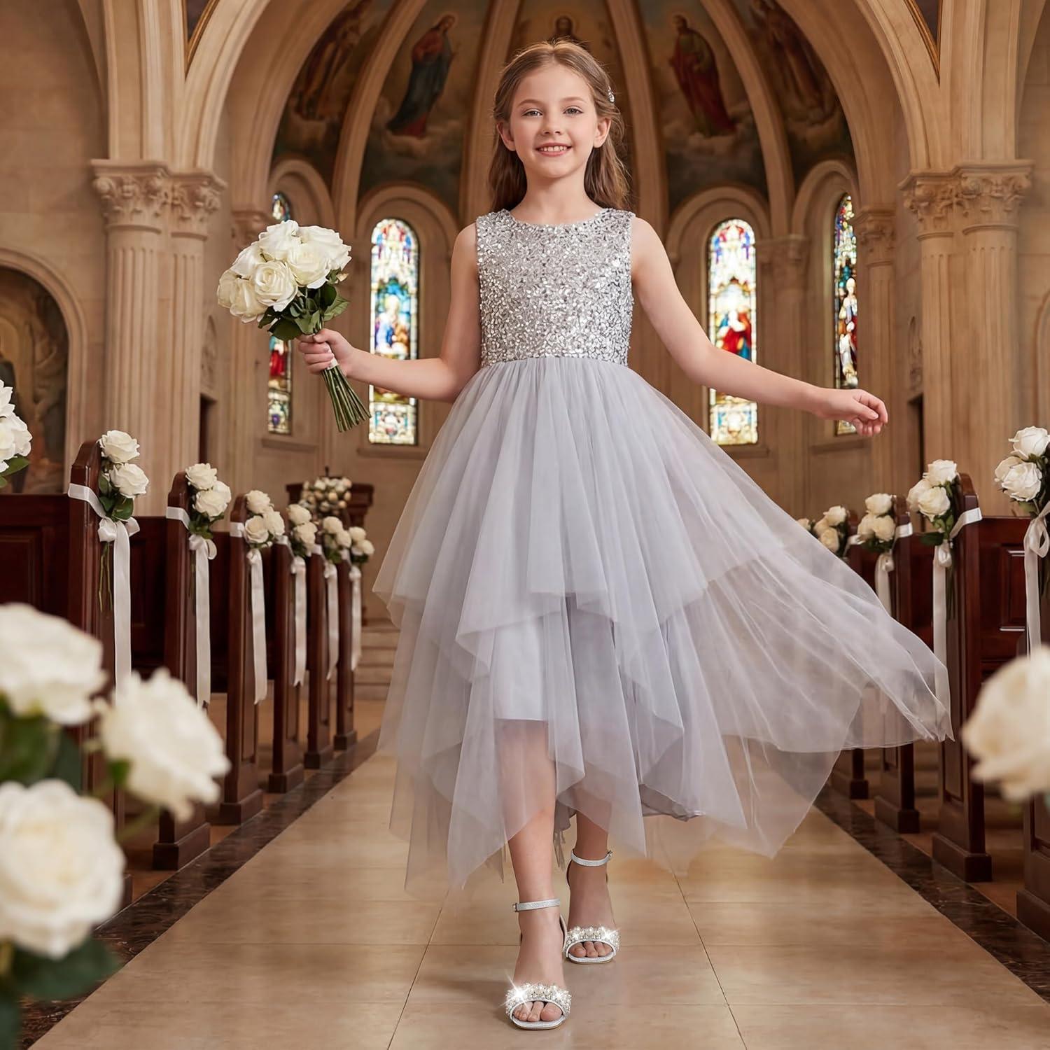 image:imageFurdeour Heels for Girls Dress Shoes Pearl Sandals Flower Girl Shoes Princess Teen Big Kids Wedding Dance Birthday Party PageantSilver