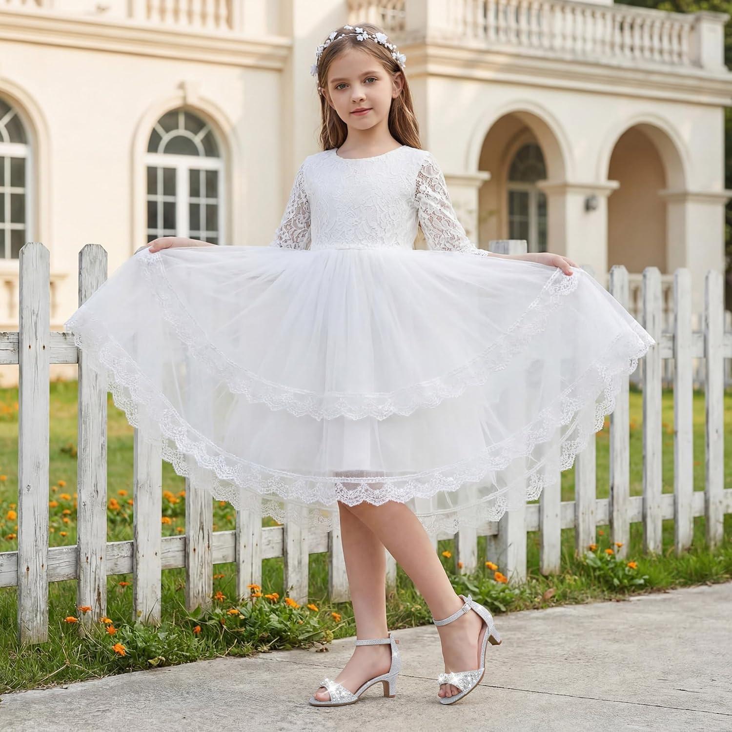 image:imageFurdeour Heels for Girls Dress Shoes Pearl Sandals Flower Girl Shoes Princess Teen Big Kids Wedding Dance Birthday Party PageantSilver