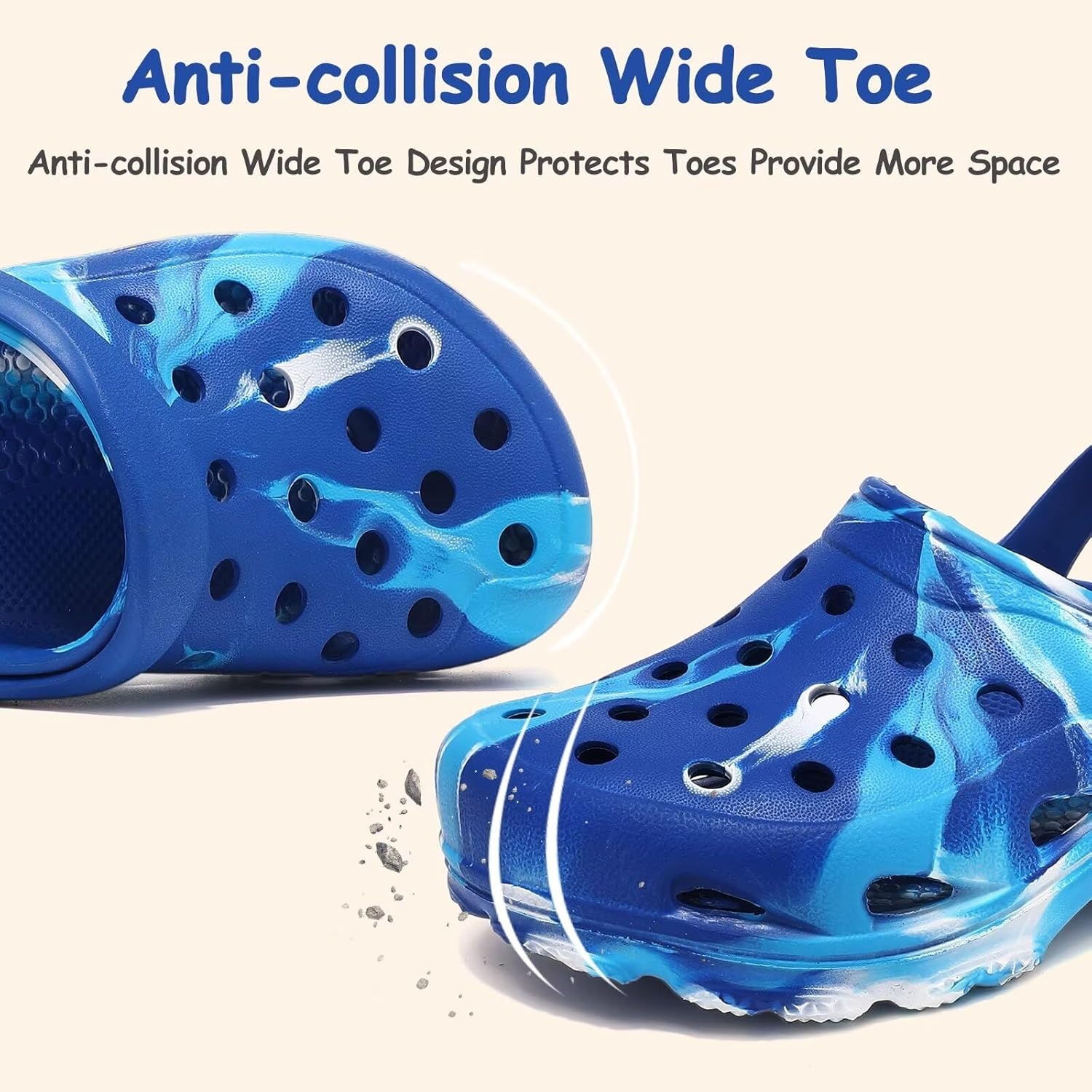 image:imageCubufly Kids Camo Clogs Boys Girls Marbled Tie Dye Slides Sandals Toddler Pool Beach Water Shoes SlippersBluewhite