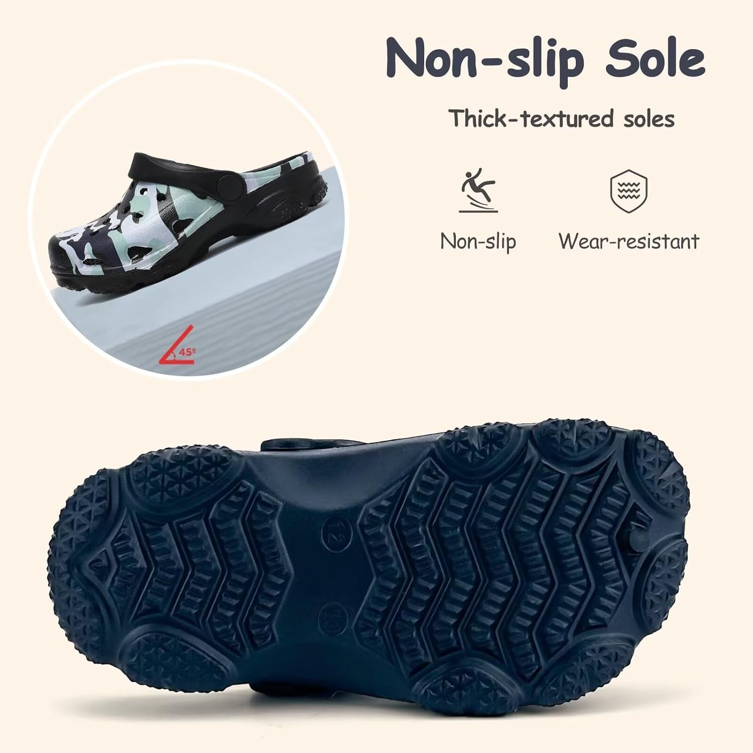 image:imageCubufly Kids Camo Clogs Boys Girls Marbled Tie Dye Slides Sandals Toddler Pool Beach Water Shoes SlippersCamoblack