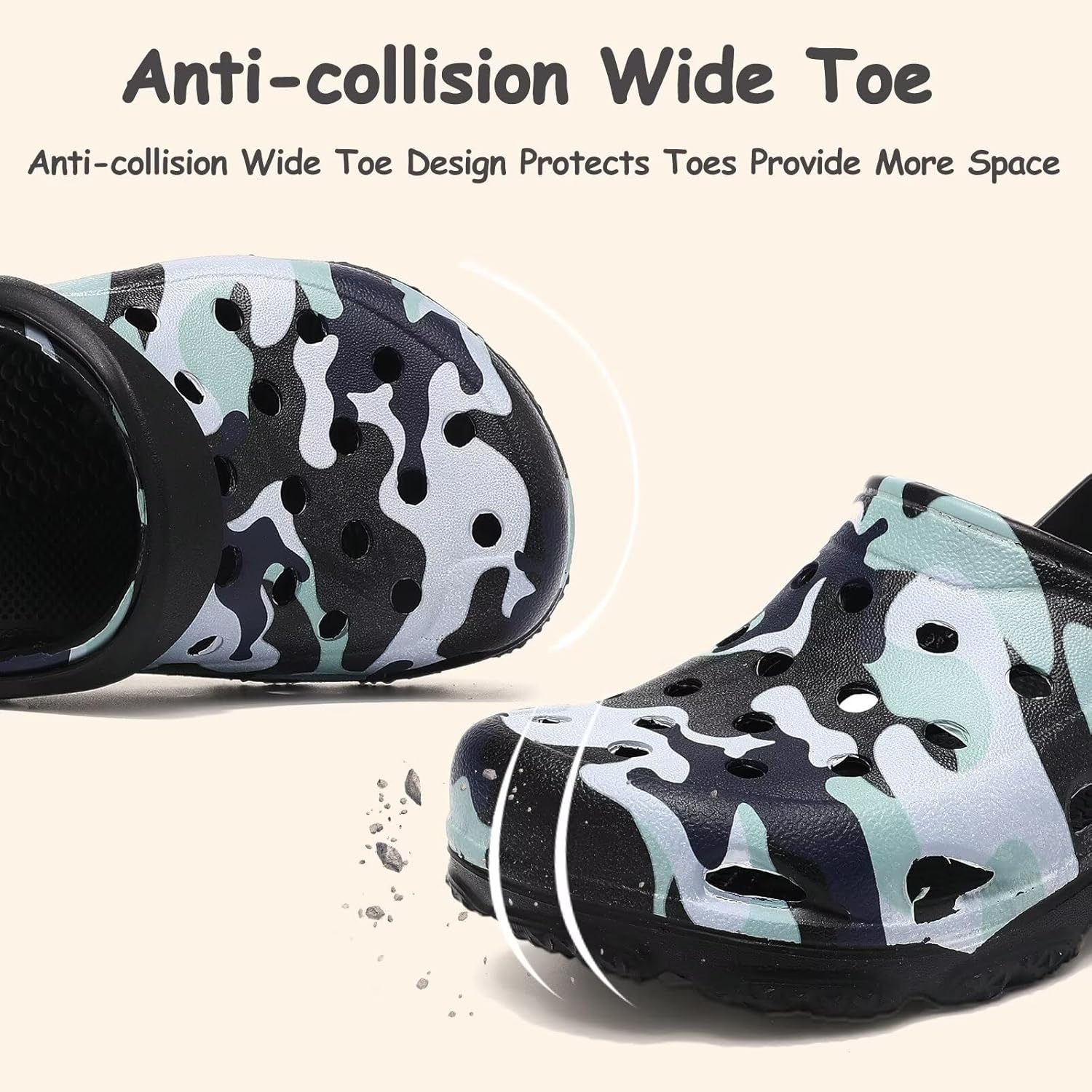 image:imageCubufly Kids Camo Clogs Boys Girls Marbled Tie Dye Slides Sandals Toddler Pool Beach Water Shoes SlippersCamoblack