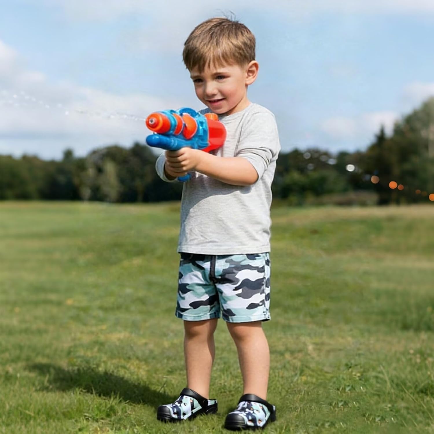 image:imageCubufly Kids Camo Clogs Boys Girls Marbled Tie Dye Slides Sandals Toddler Pool Beach Water Shoes SlippersCamoblack