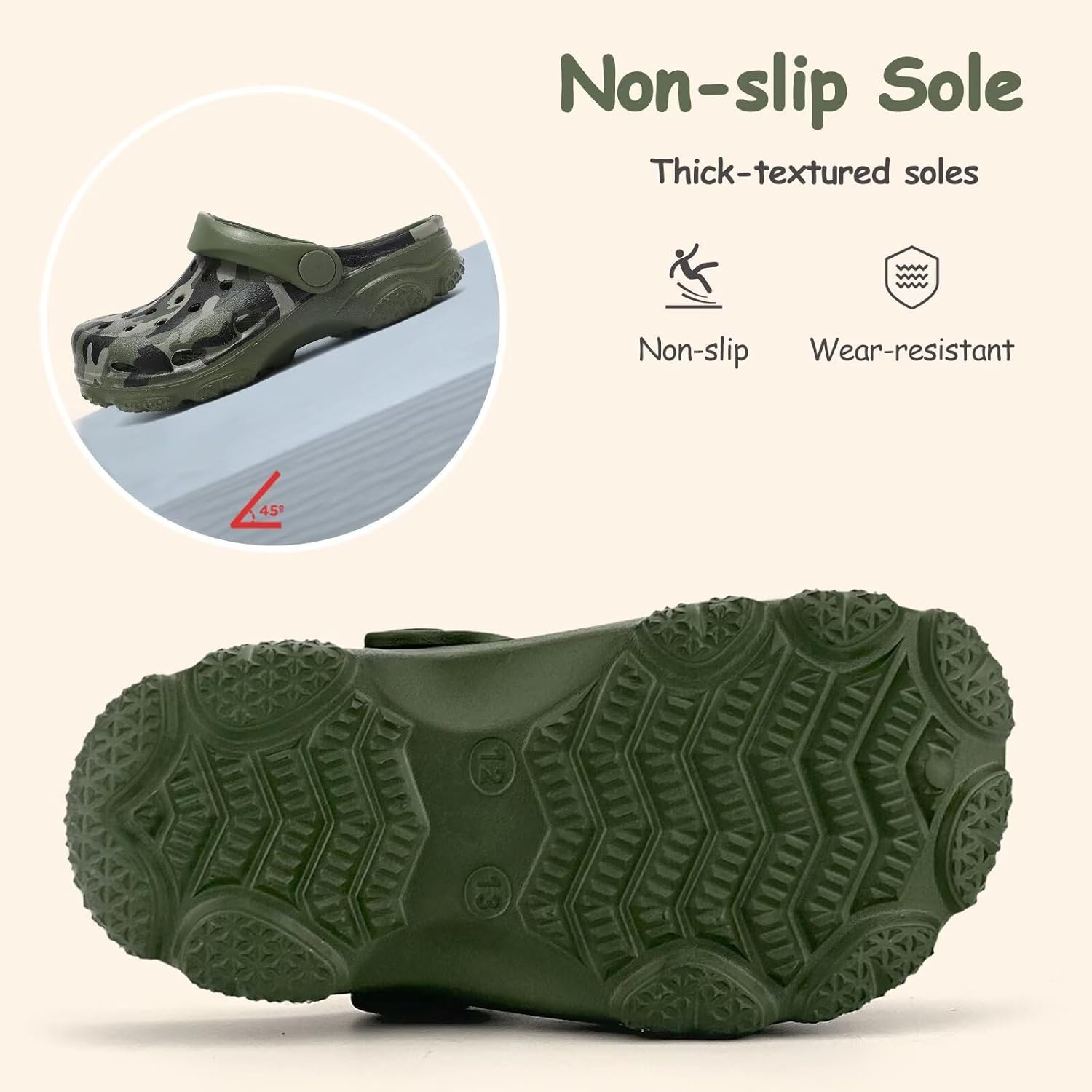 image:imageCubufly Kids Camo Clogs Boys Girls Marbled Tie Dye Slides Sandals Toddler Pool Beach Water Shoes SlippersCamogreen
