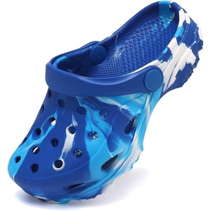 Cubufly Kids Camo Clogs Boys Girls Marbled Tie Dye Slides Sandals Toddler Pool Beach Water Shoes Slippers(Bluewhite)