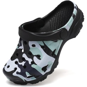 Cubufly Kids Camo Clogs Boys Girls Marbled Tie Dye Slides Sandals Toddler Pool Beach Water Shoes Slippers(Camoblack)